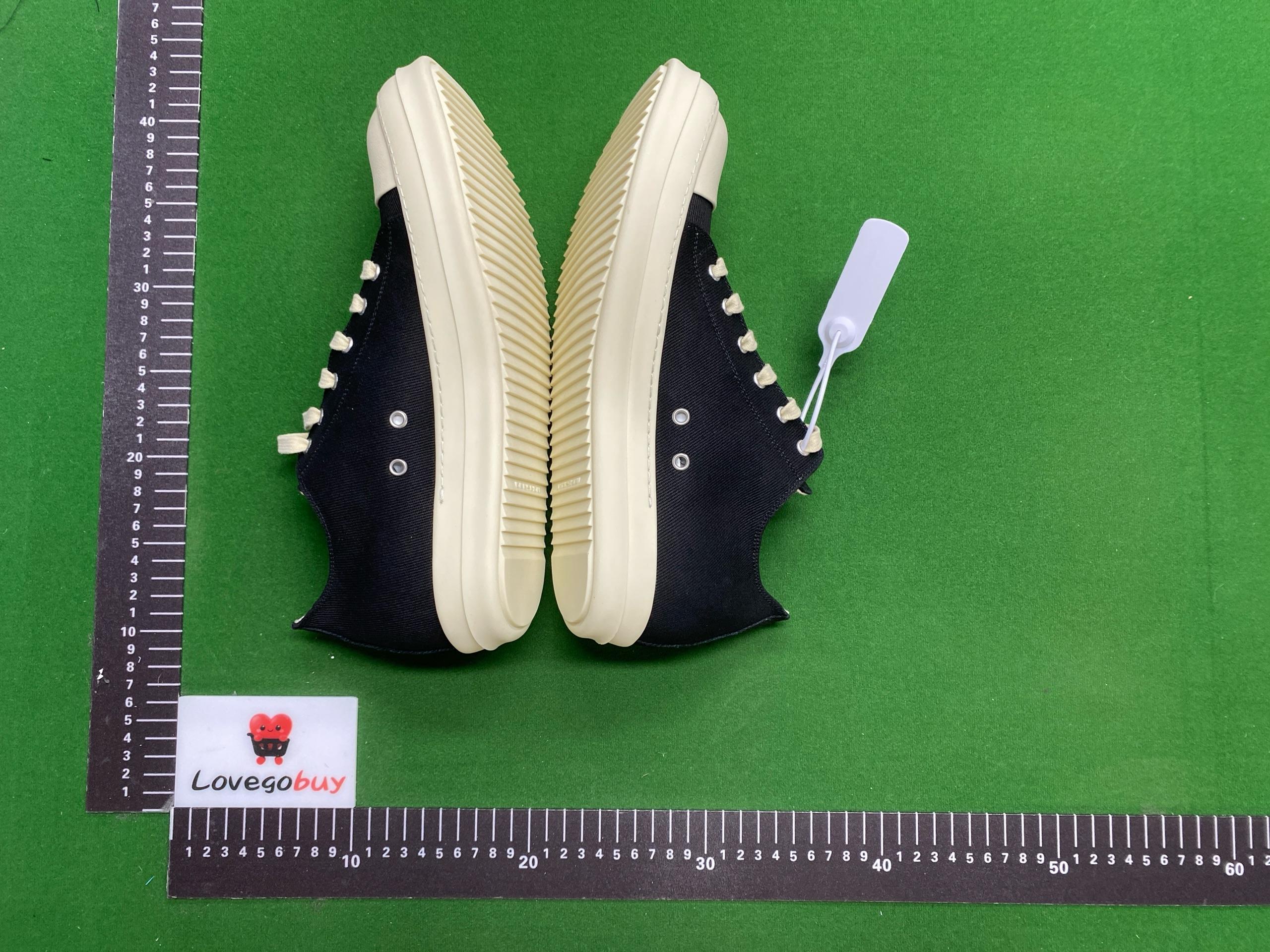 Foto QC 3 de Rick Owens DRKSHDW Low Sneaks Canvas Jumbo Lace Black Milk DU02C5802-DQ