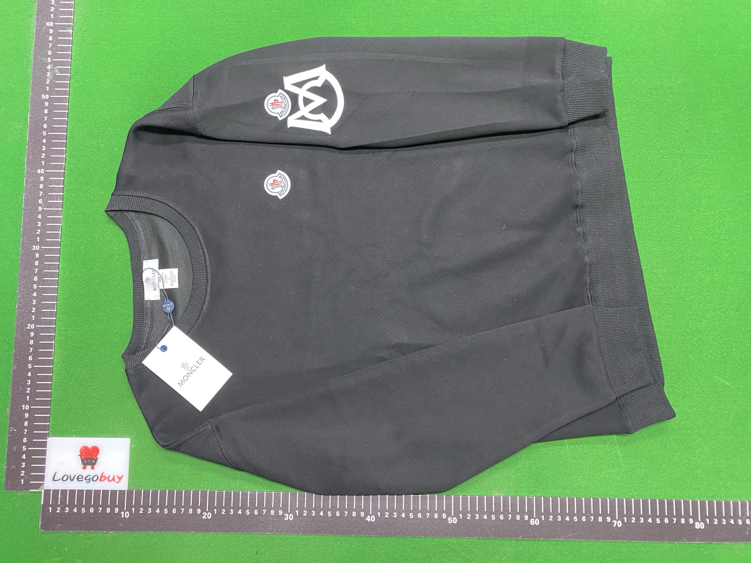 Foto QC 2 de Moncler Sweater Cotton Logo Patch Hoodie Dark Grey