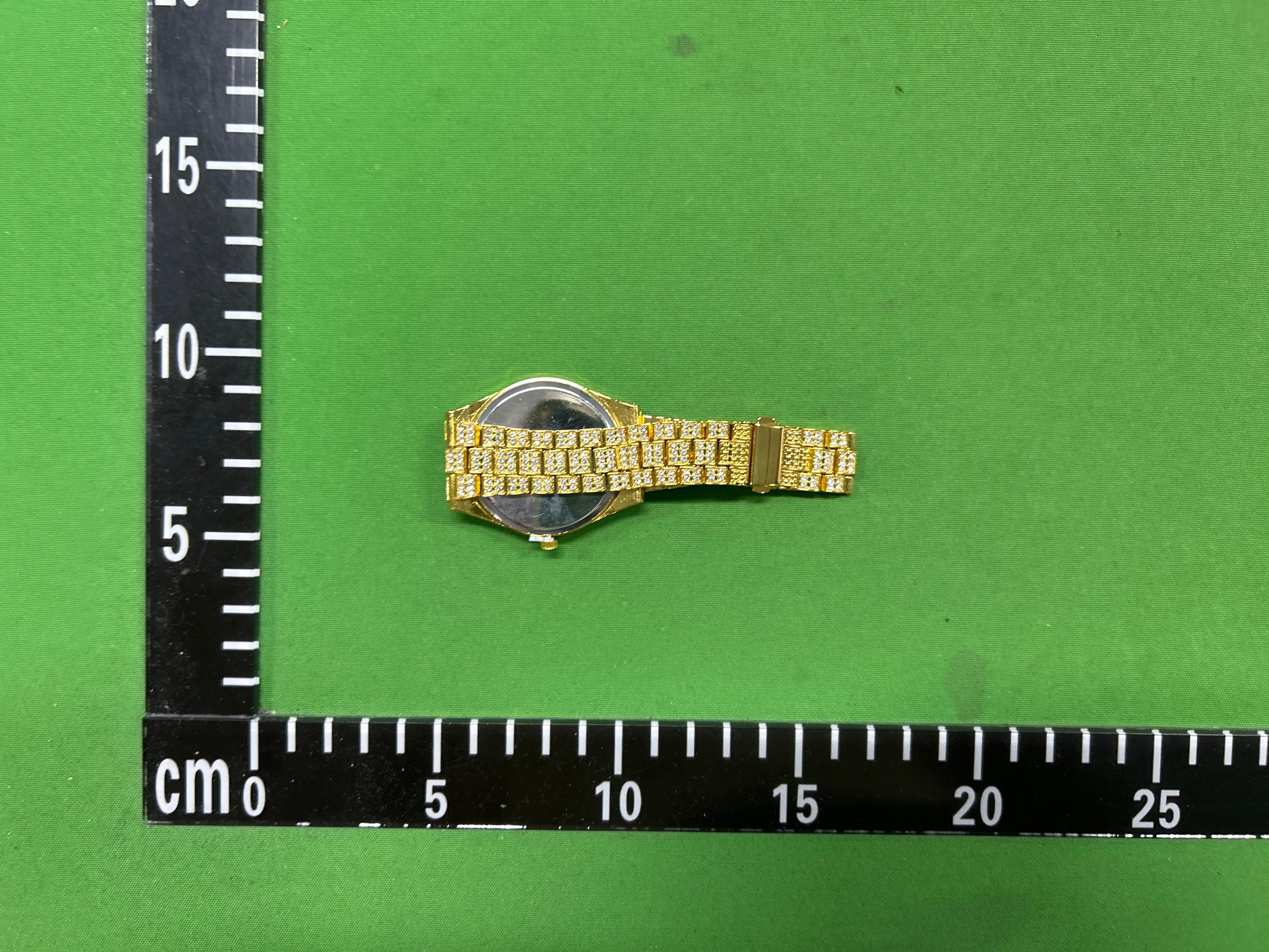 Foto QC 3 de Other Hip Hop Iced Out Roman Numeral Watch
