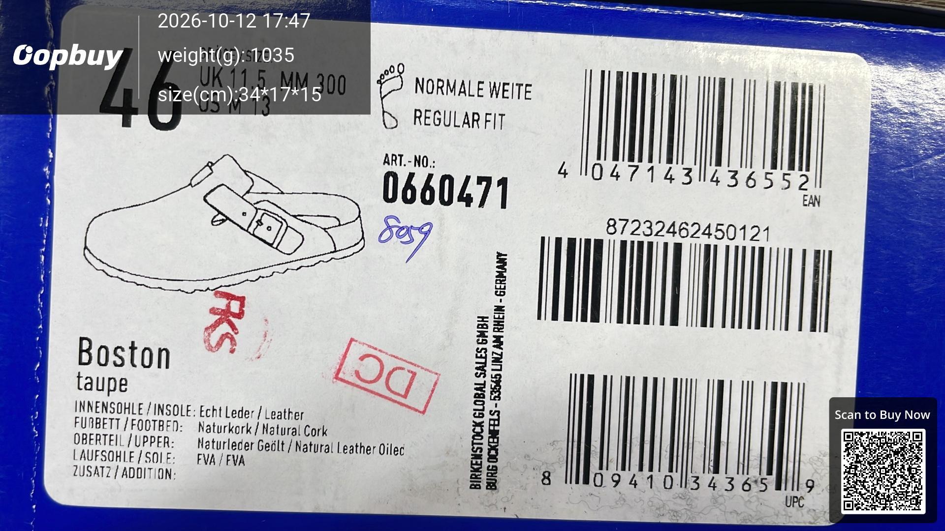Foto QC 2 de Birkenstock Boston Leather Soft Footbed Blue