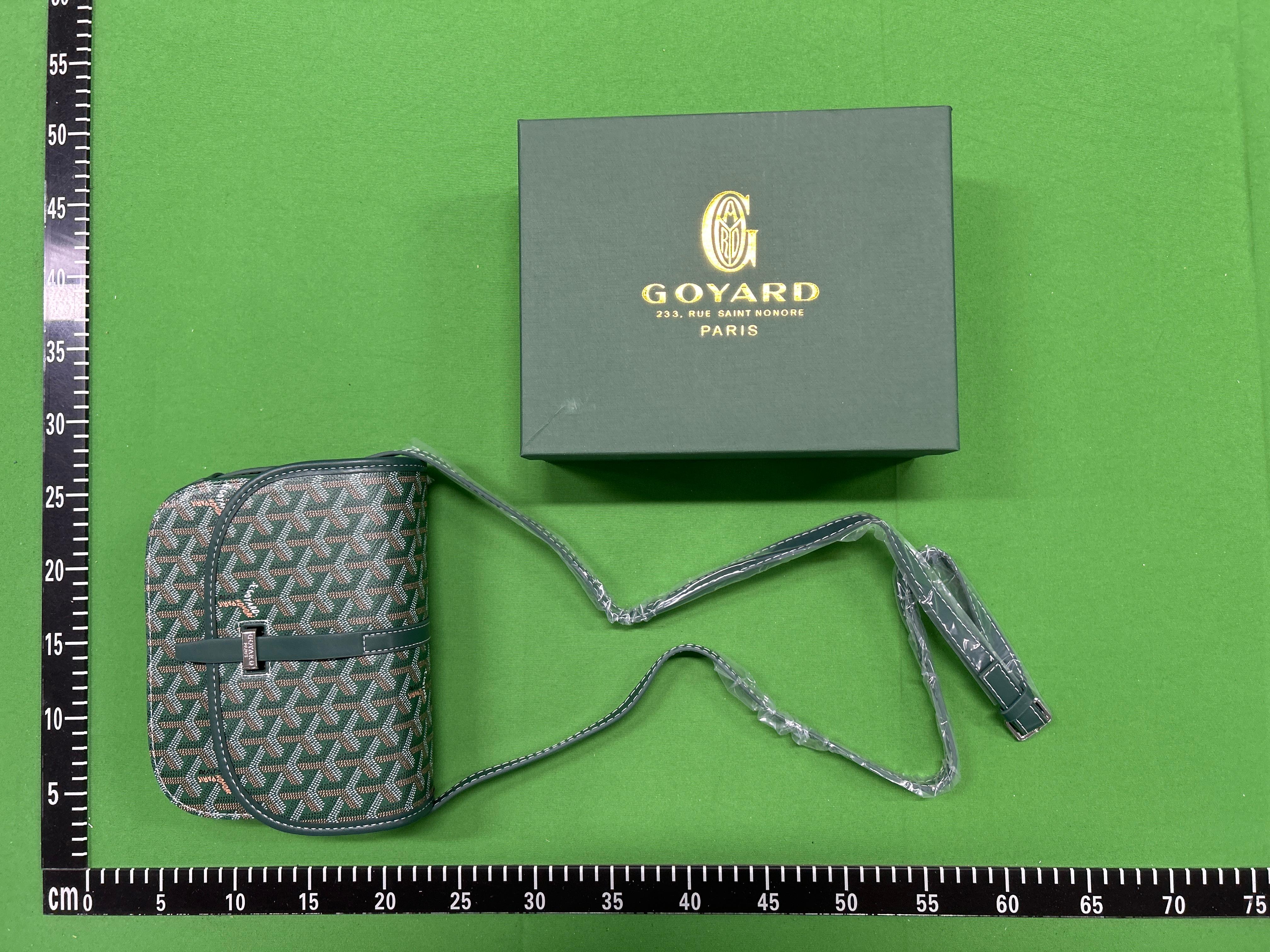 Foto QC 3 de Goyard Belvédère PM Sky Blue Goyardine Canvas
