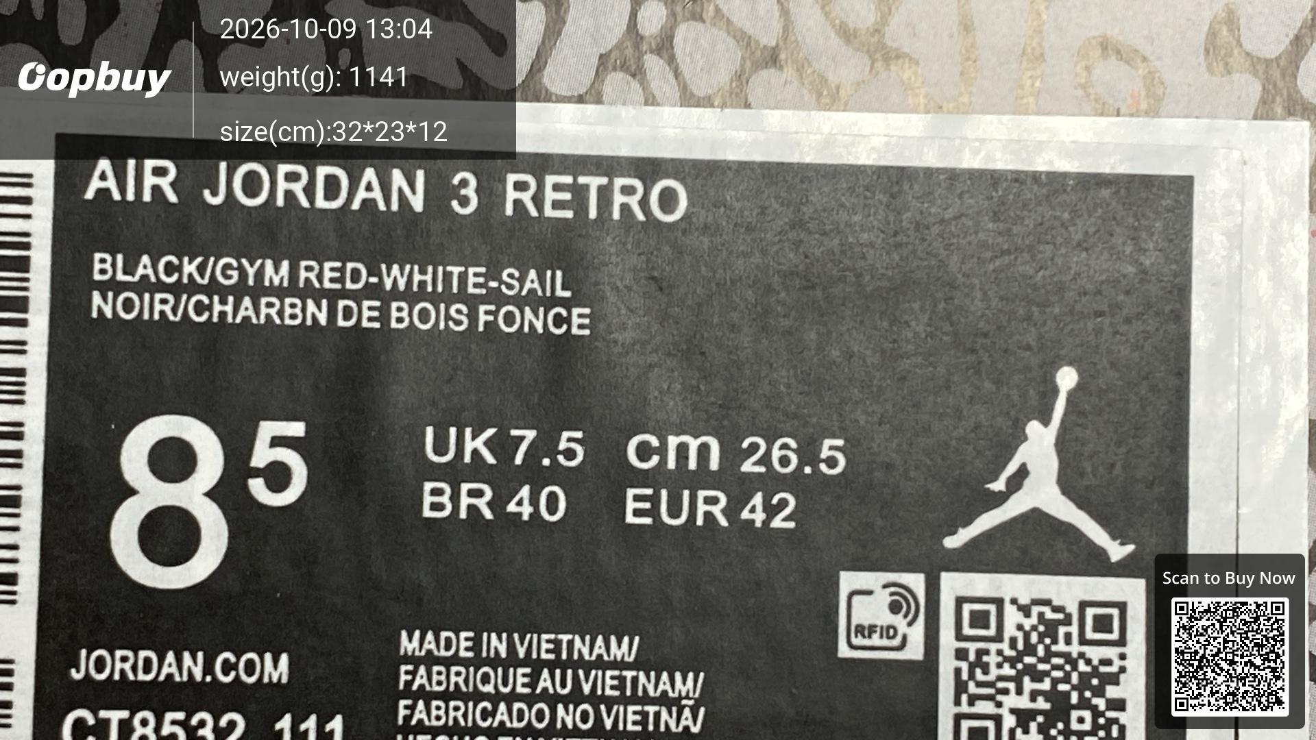 Foto QC 8 de Jordan 3 Retro Black Cat 136064-002