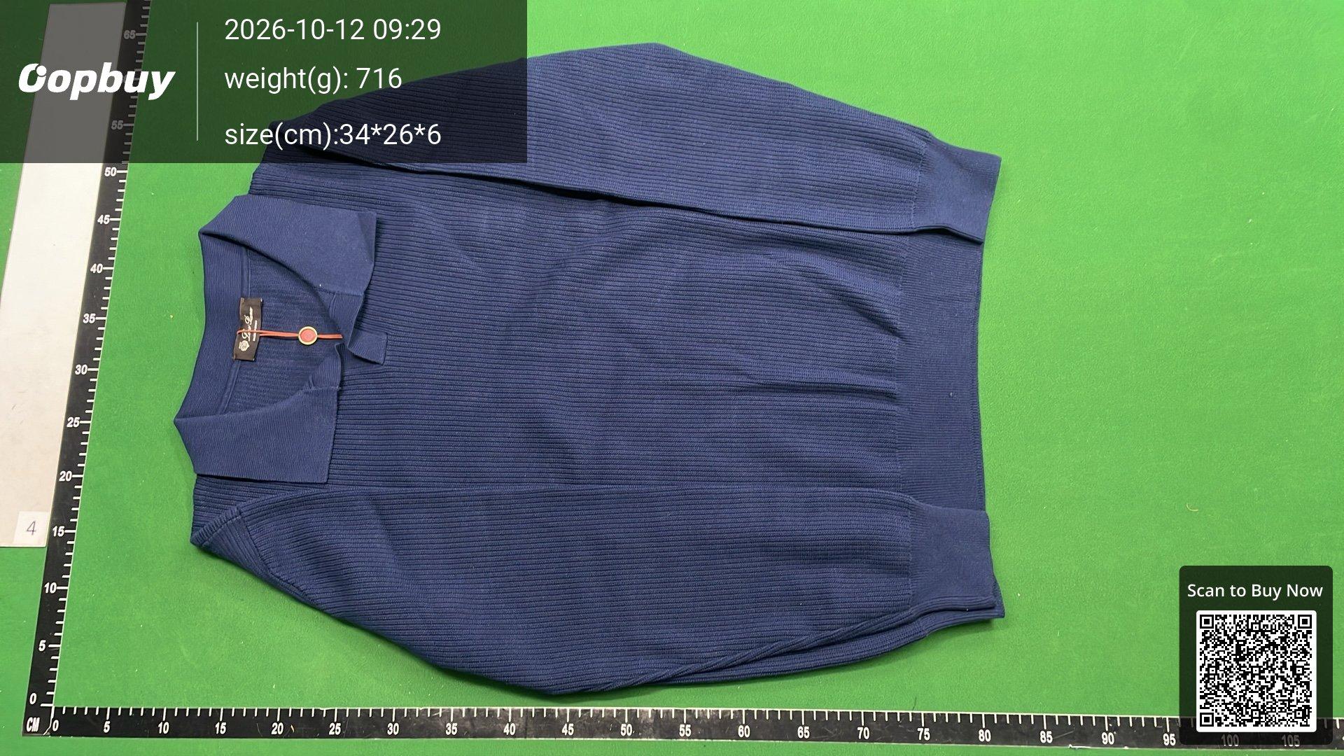 Foto QC 2 de Loro Piana Cashmere V-Neck Sweater Navy