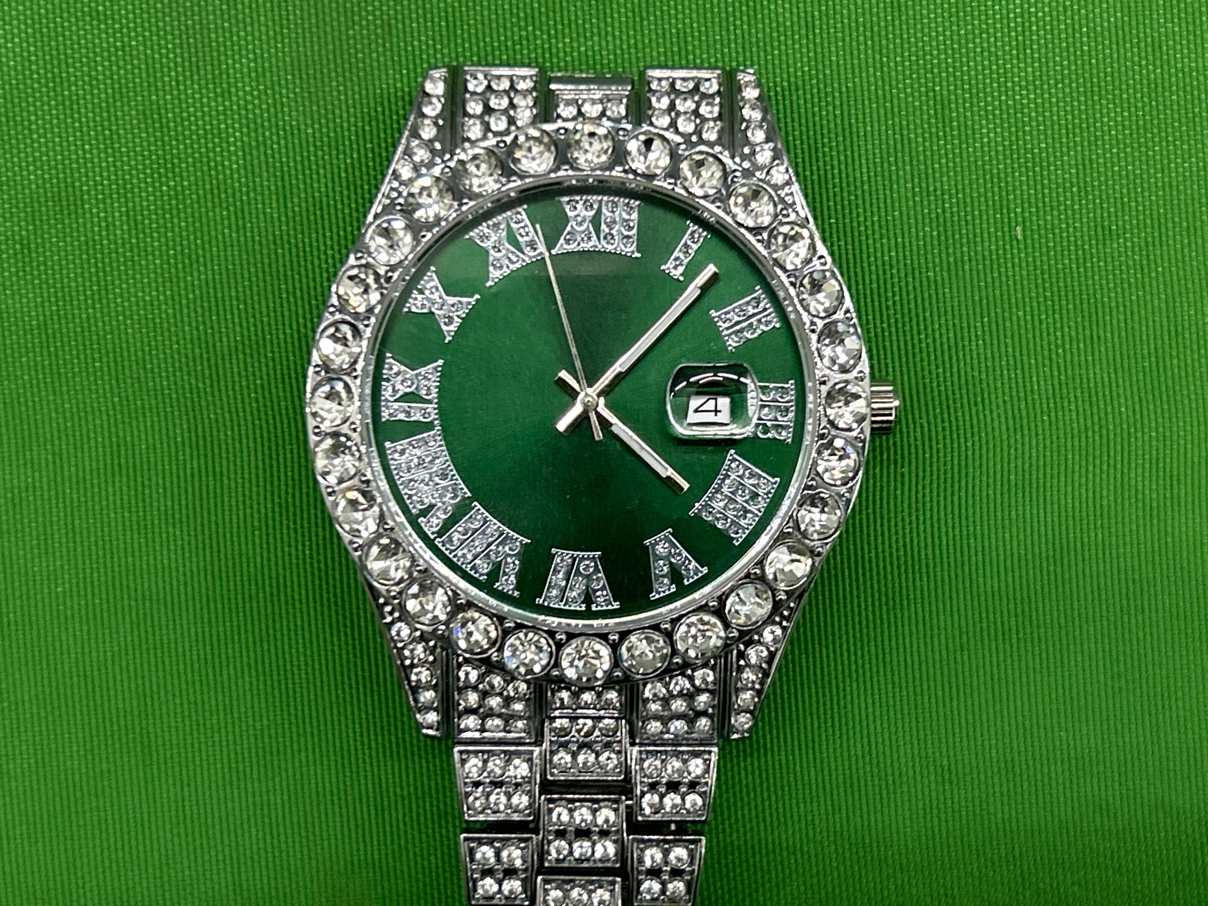 Foto QC 6 de Other Hip Hop Iced Out Roman Numeral Watch