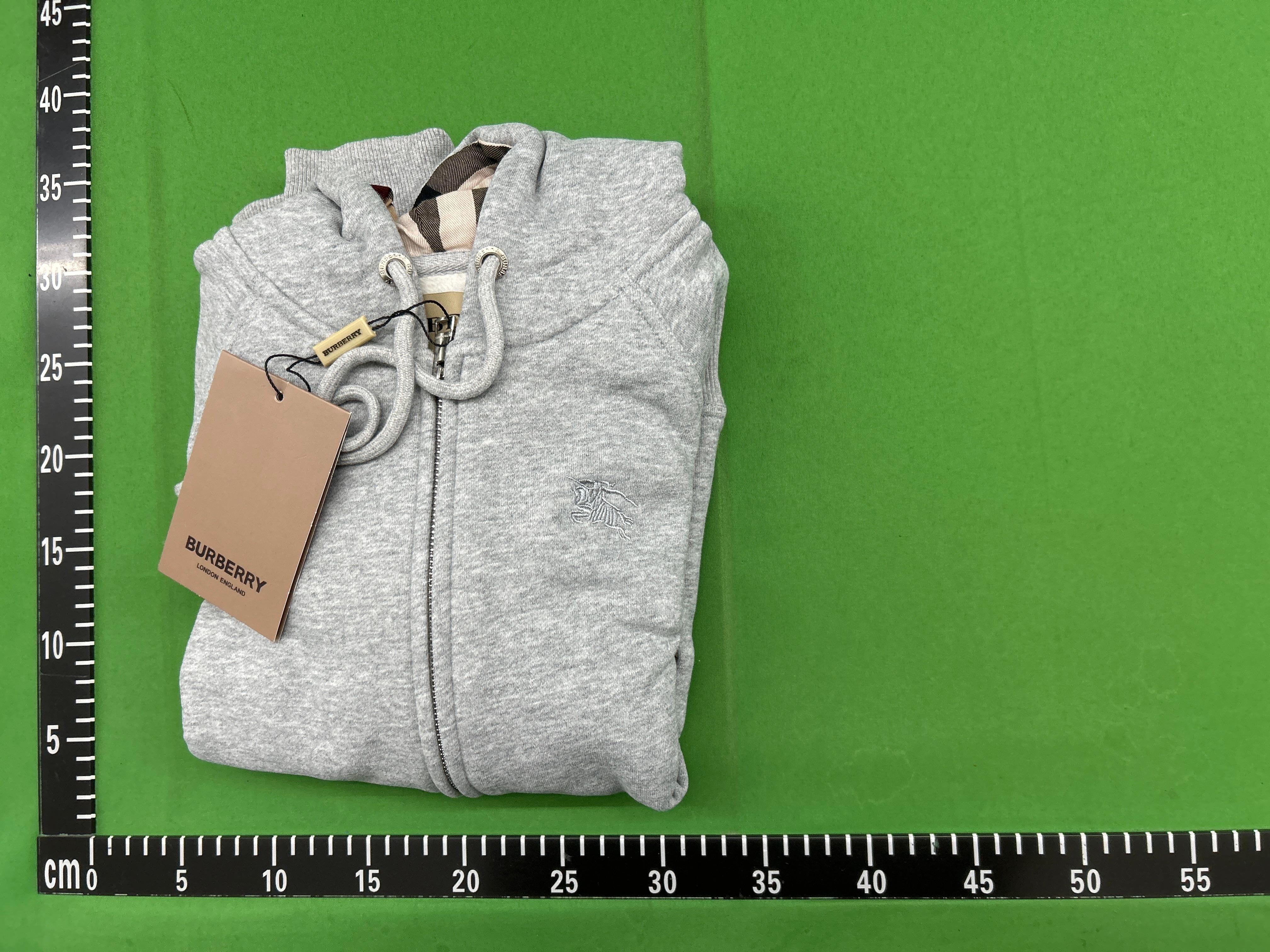 Foto QC 1 de Burberry Zip Sweater Check Lined Hood Grey