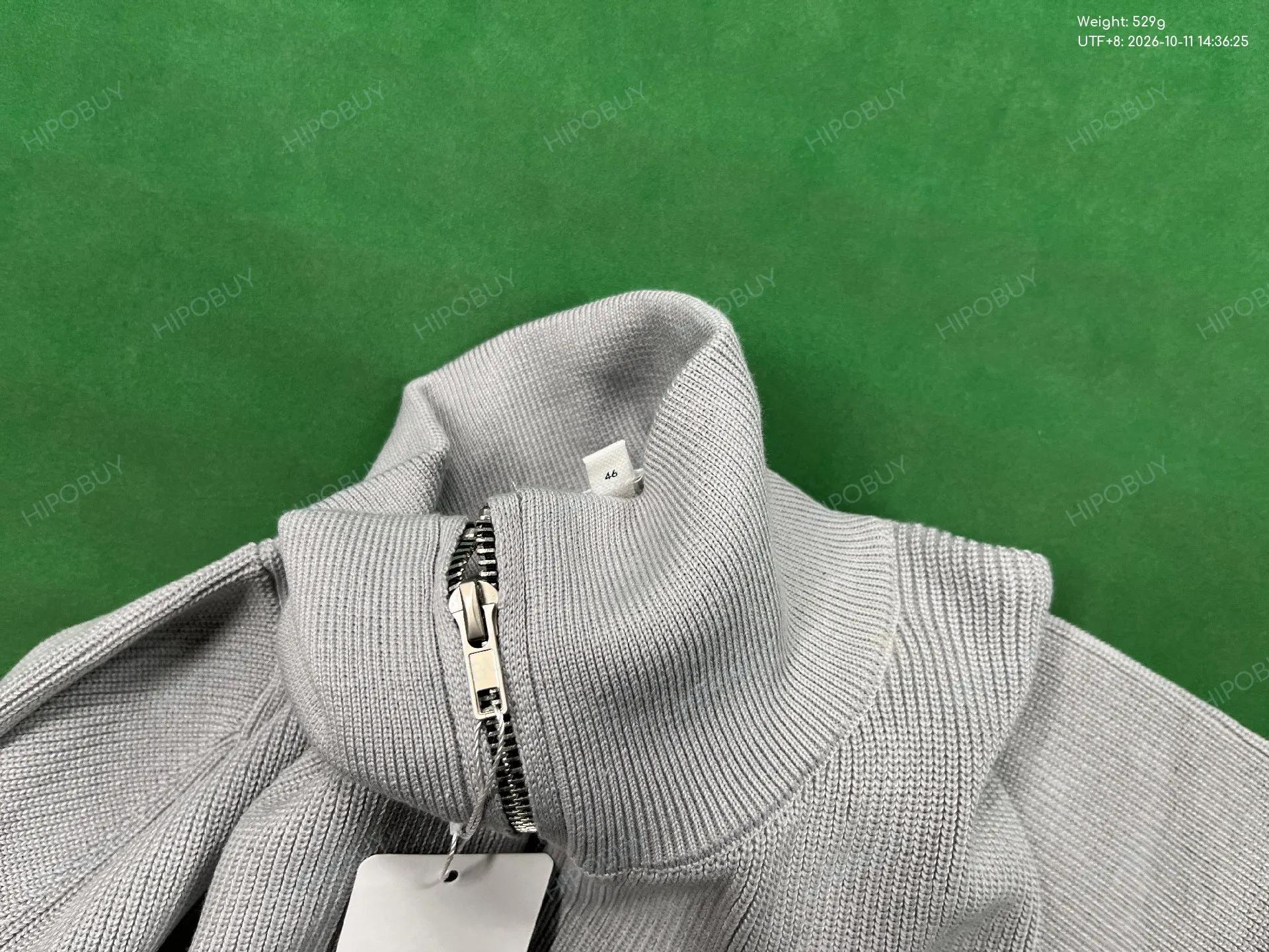 Foto QC 1 de Maison Margiela Zip Sweater Heavyweight Ribbed Double Zip Dark Grey