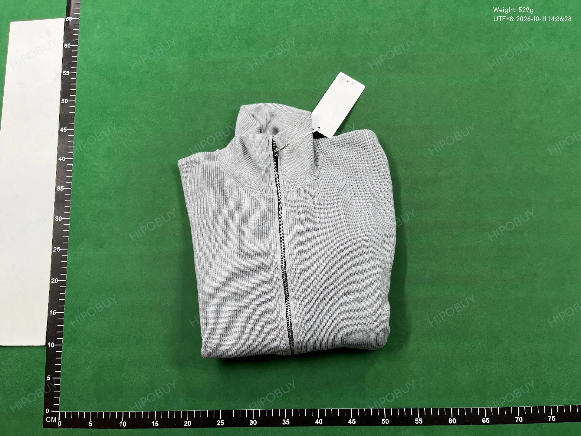 Foto QC 4 de Maison Margiela Zip Sweater Heavyweight Ribbed Double Zip Dark Grey