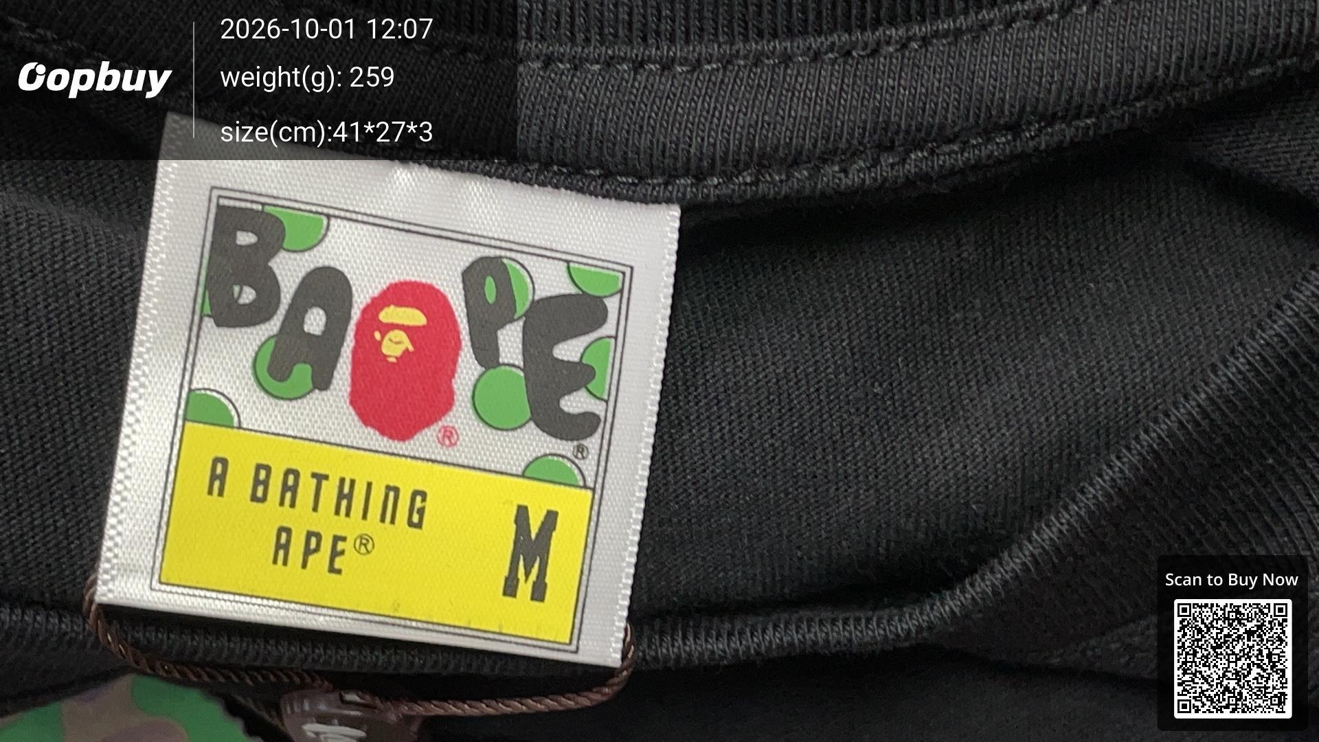 Foto QC 5 de BAPE T-shirt ABC Camo Big Ape Head Black