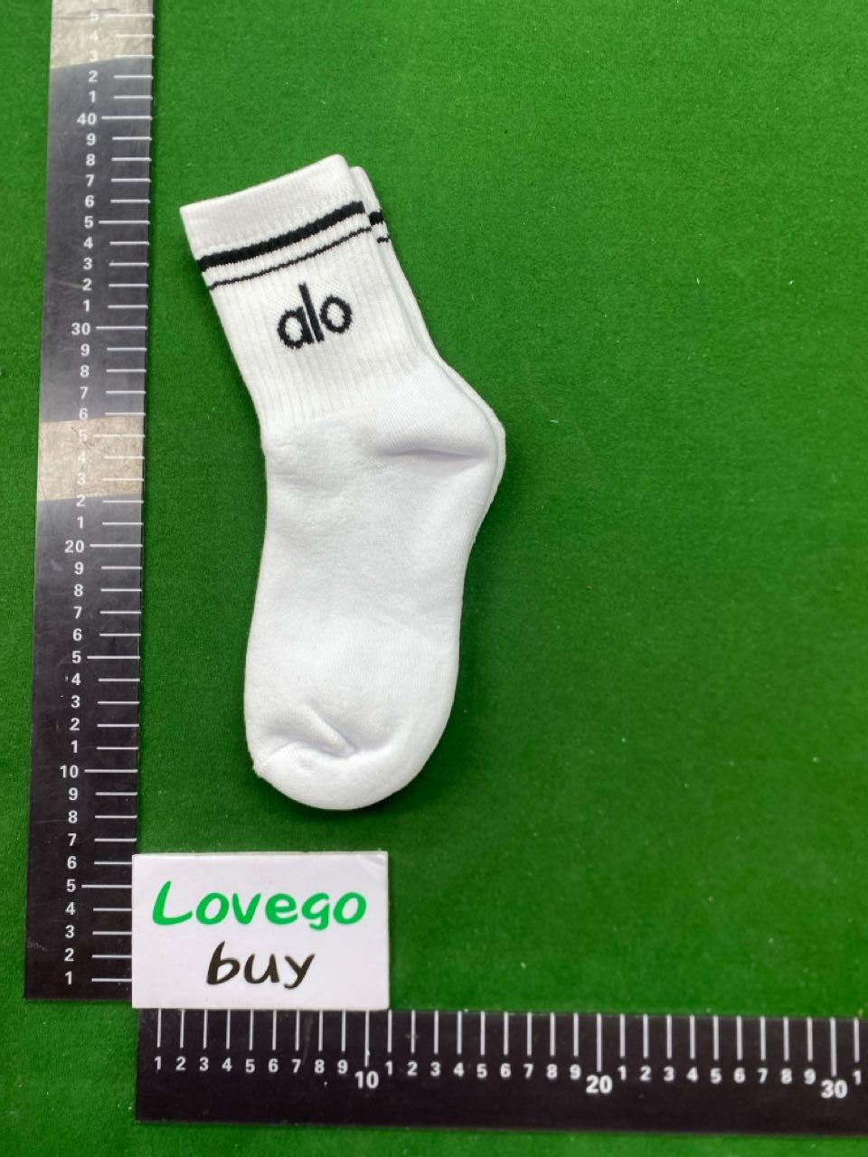 Foto QC 3 de Alo Yoga Crew Socks White Black