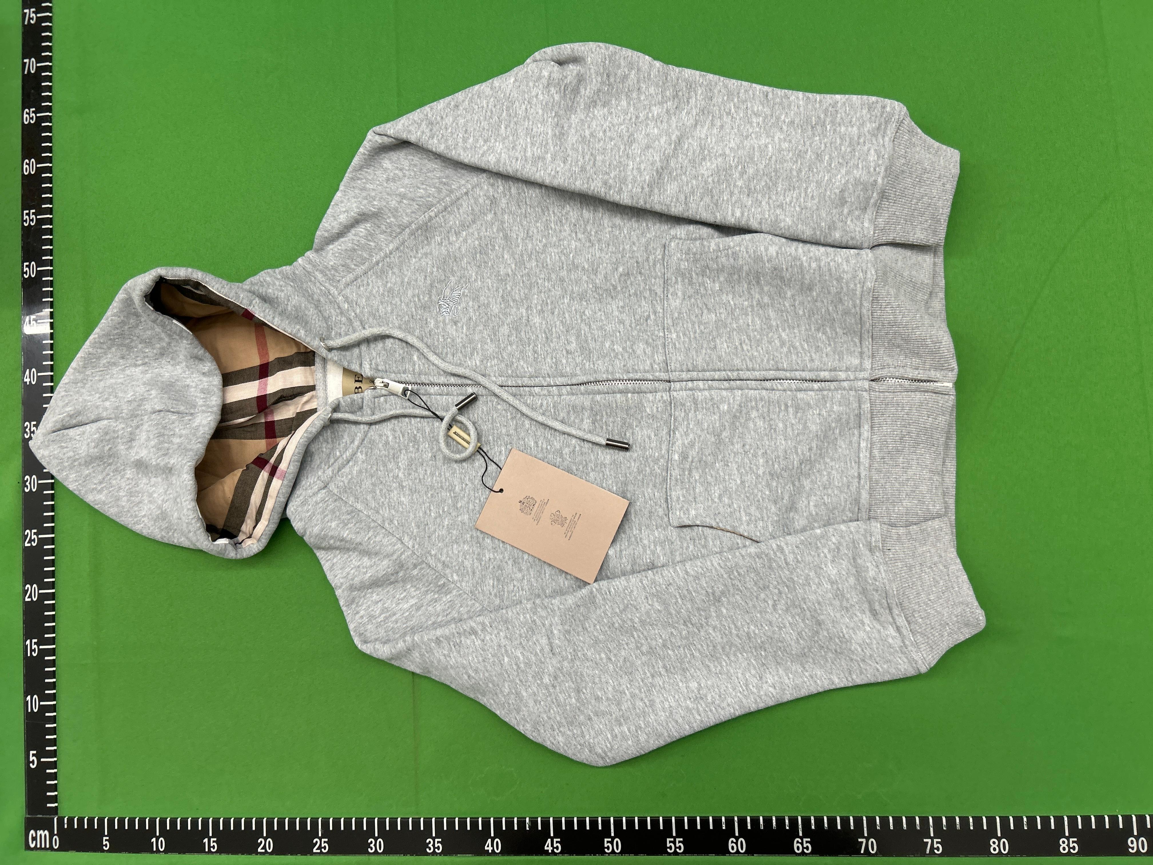 Foto QC 3 de Burberry Zip Sweater Check Lined Hood Grey