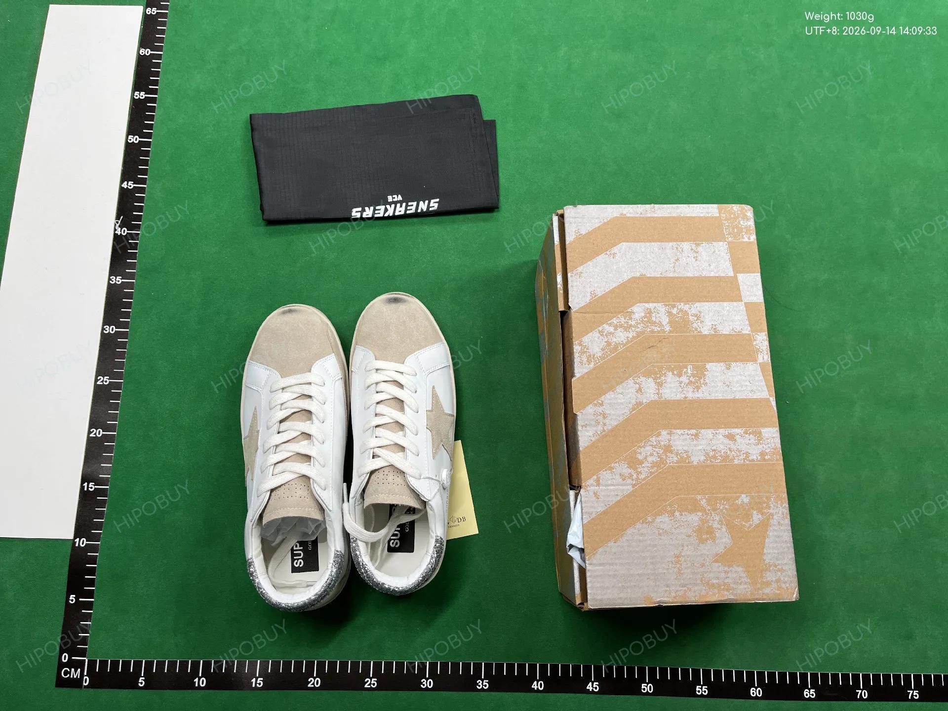 Foto QC 1 de Golden Goose Super-Star Low White Burgundy Glitter Star Leopard Laces GWF00102.F004057.11372