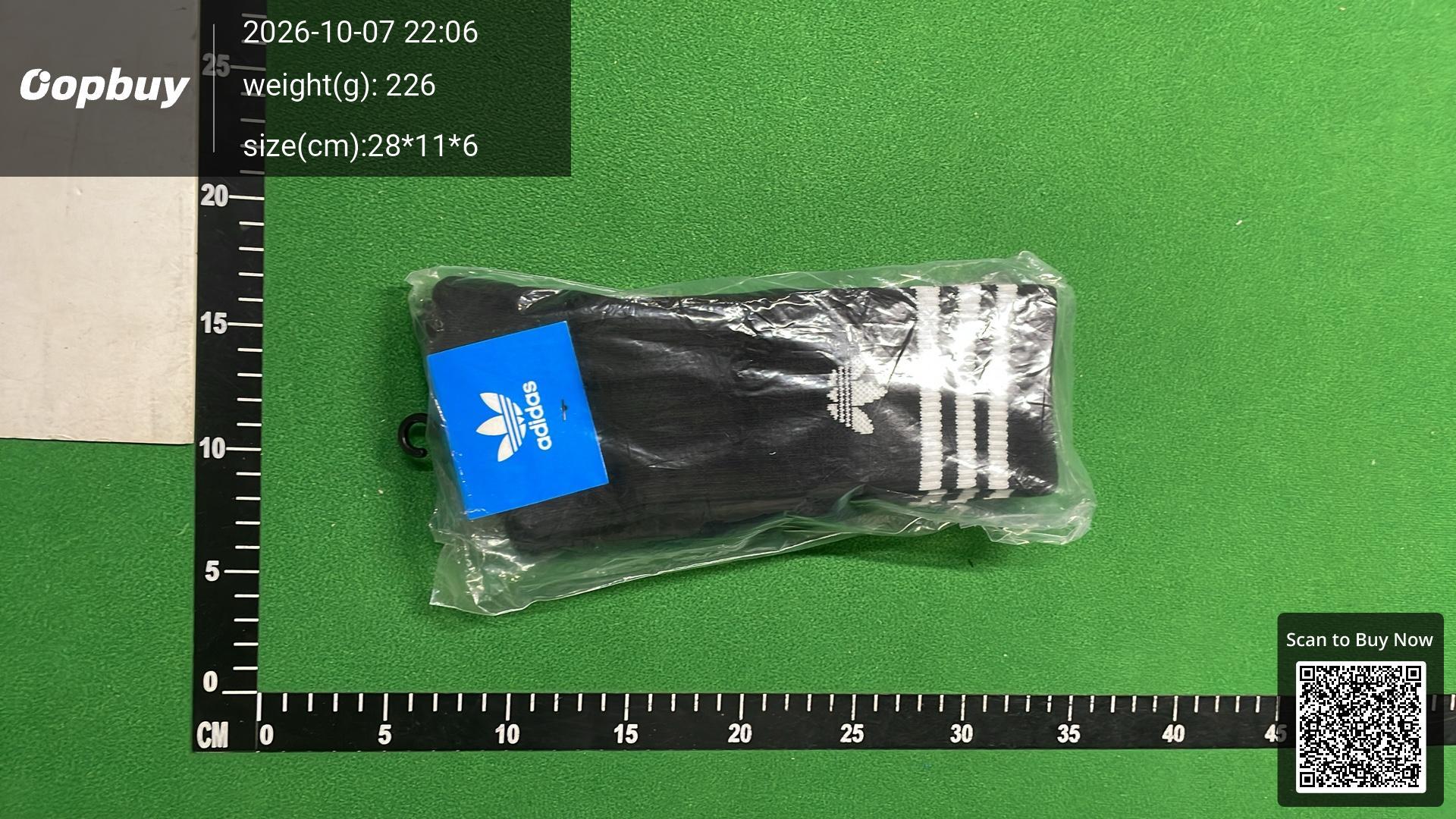 Foto QC 3 de adidas Originals Crew Socks 3-Stripes Trefoil Black White
