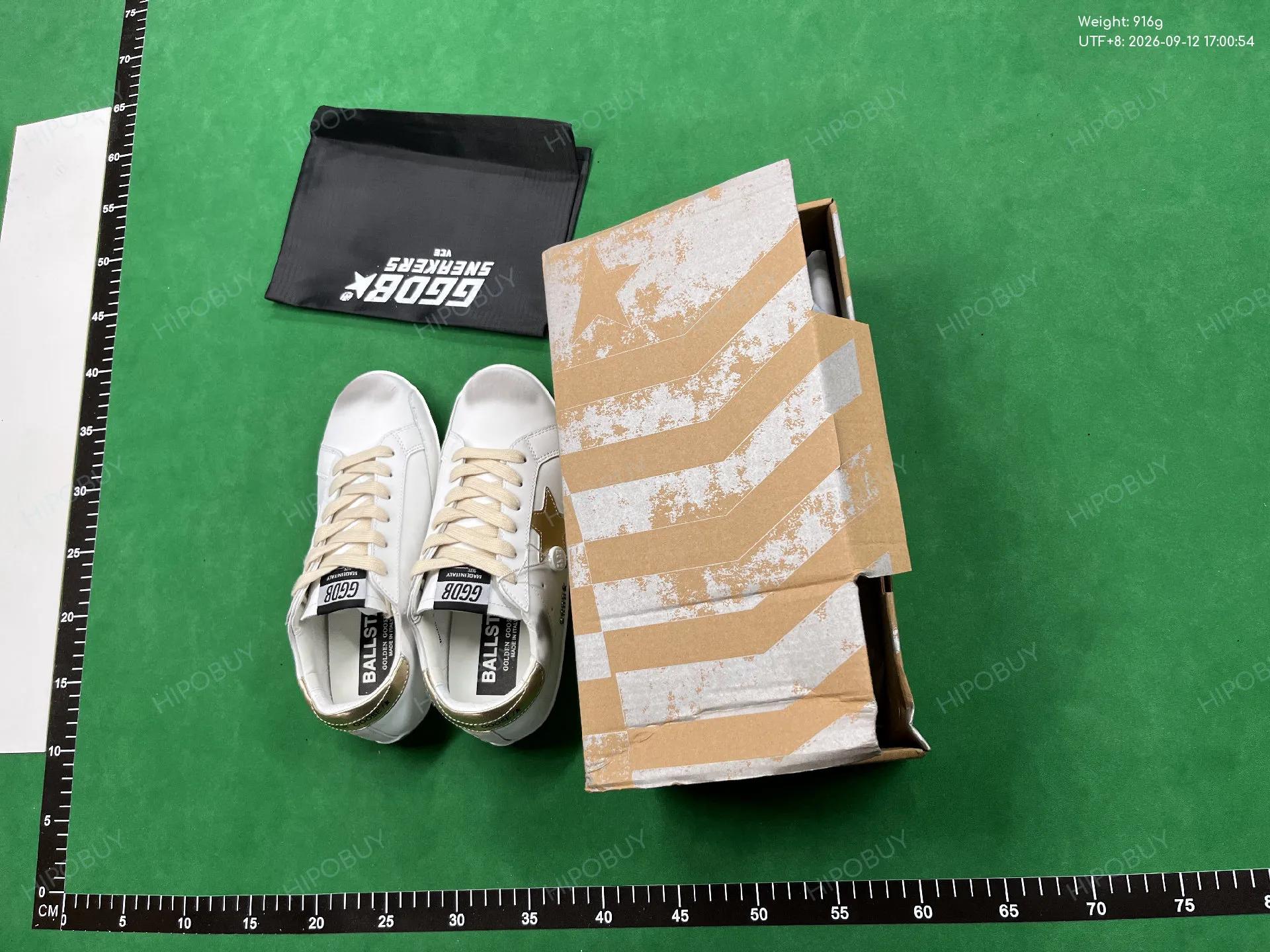 Foto QC 7 de Golden Goose Super-Star Low White Burgundy Glitter Star Leopard Laces GWF00102.F004057.11372