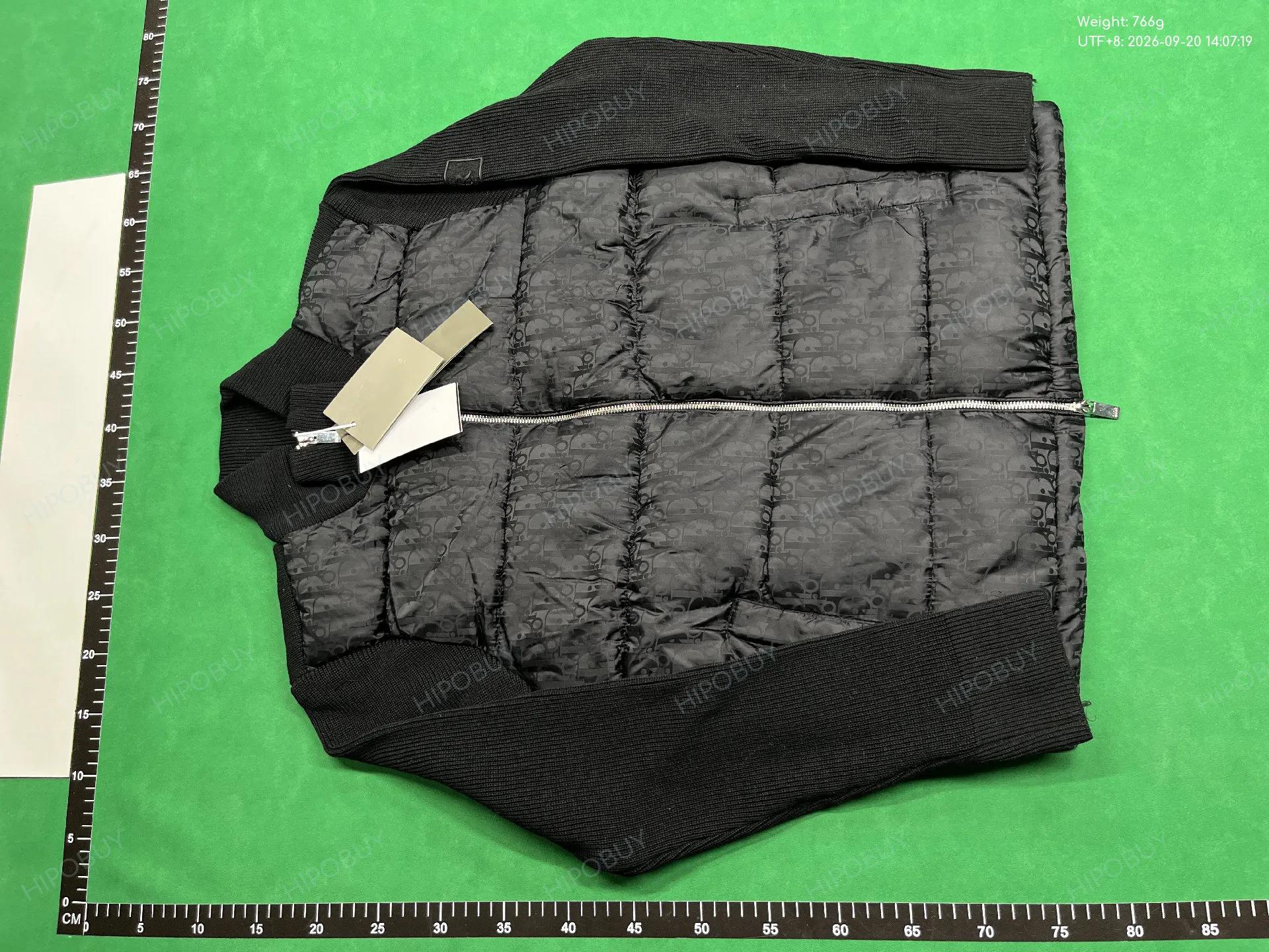 Foto QC 6 de Dior Oblique Knit Puffer Jacket Ribbed Wool Anthracite Grey