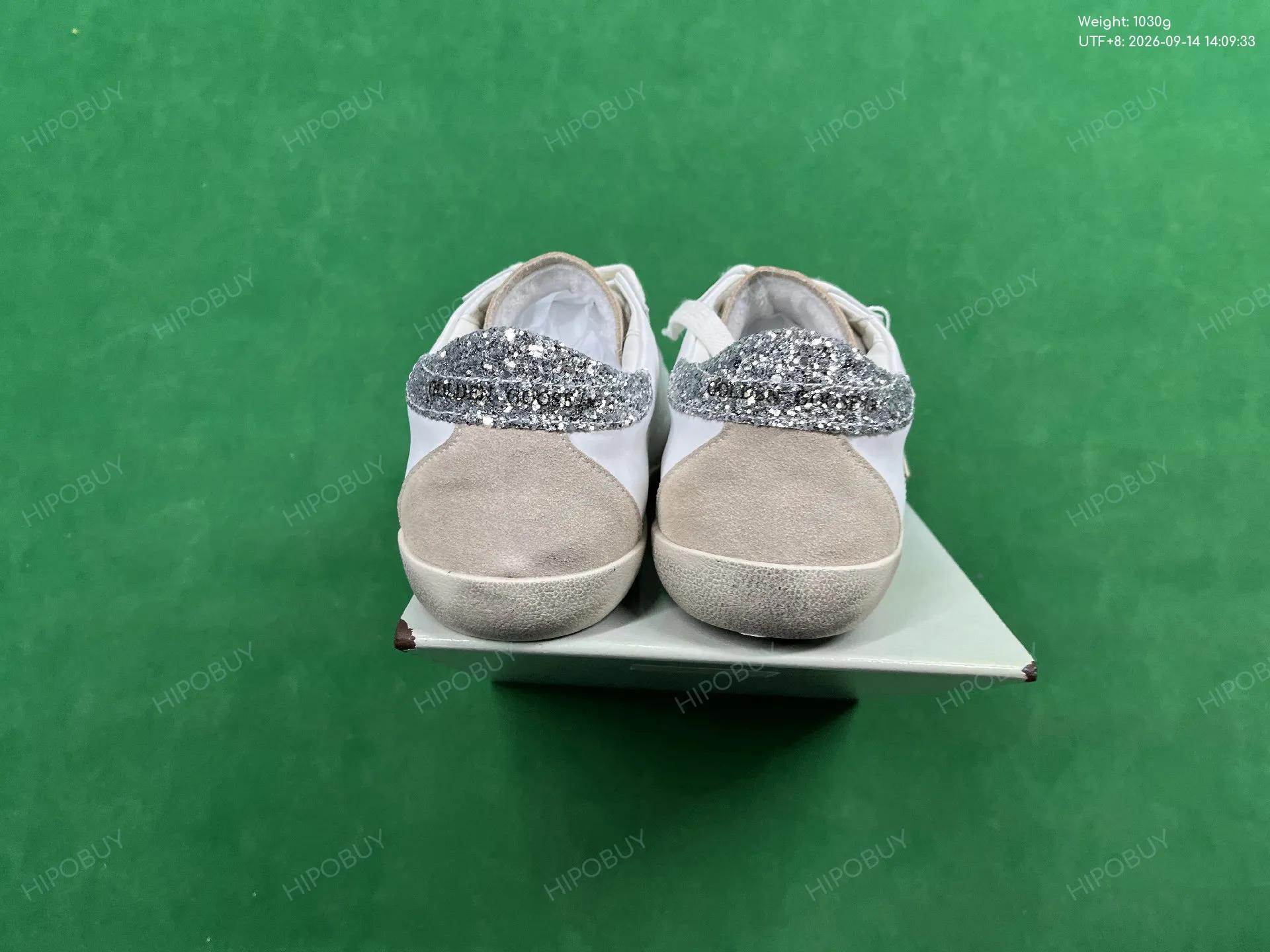 Foto QC 3 de Golden Goose Super-Star Low White Burgundy Glitter Star Leopard Laces GWF00102.F004057.11372