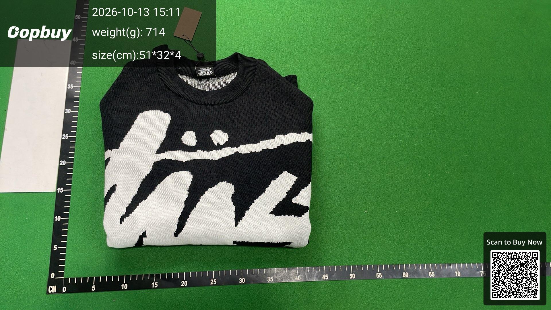 Foto QC 4 de Stussy Stock Logo Crewneck Sweater Black