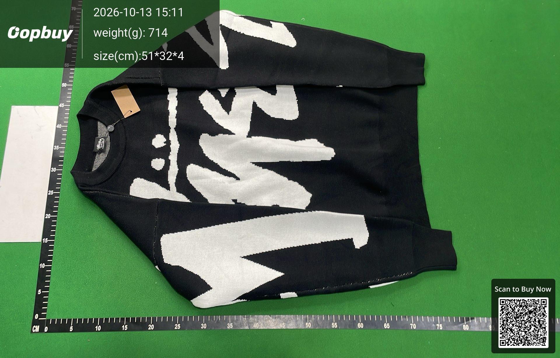 Foto QC 2 de Stussy Stock Logo Crewneck Sweater Black