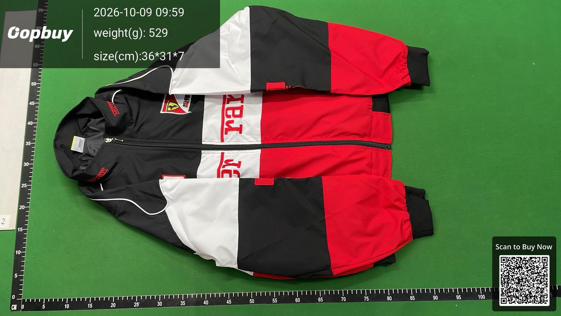 Foto QC 6 de Other Ferrari F1 Racing Bomber Jacket Embroidery Red