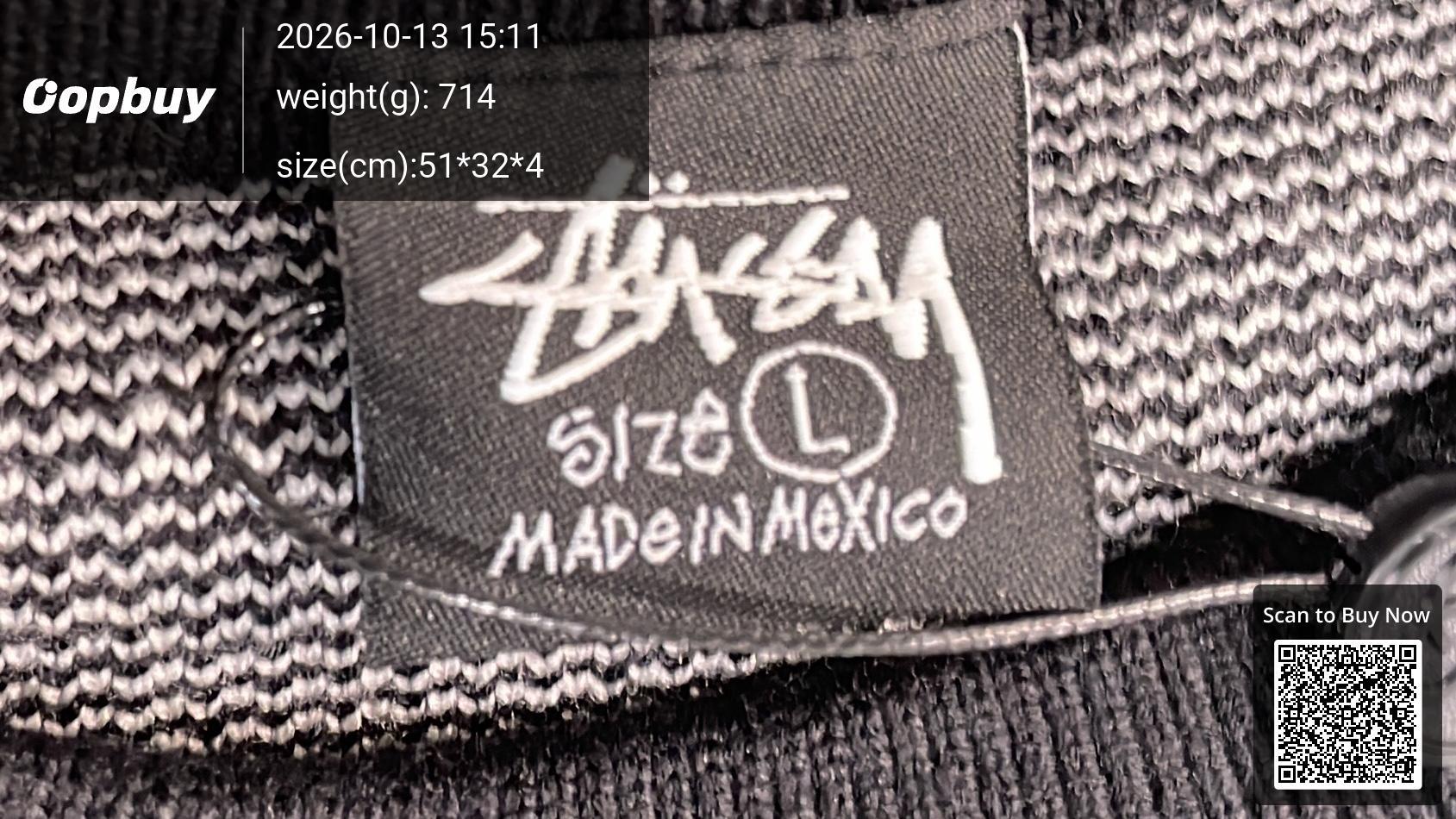 Foto QC 1 de Stussy Stock Logo Crewneck Sweater Black