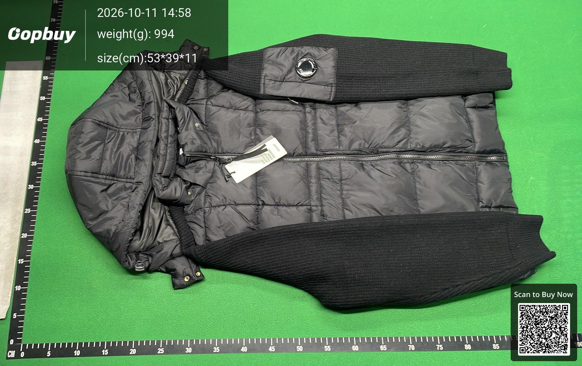 Foto QC 2 de C.P. Company Puffer Jacket Knit Sleeve Hooded Lens Grey