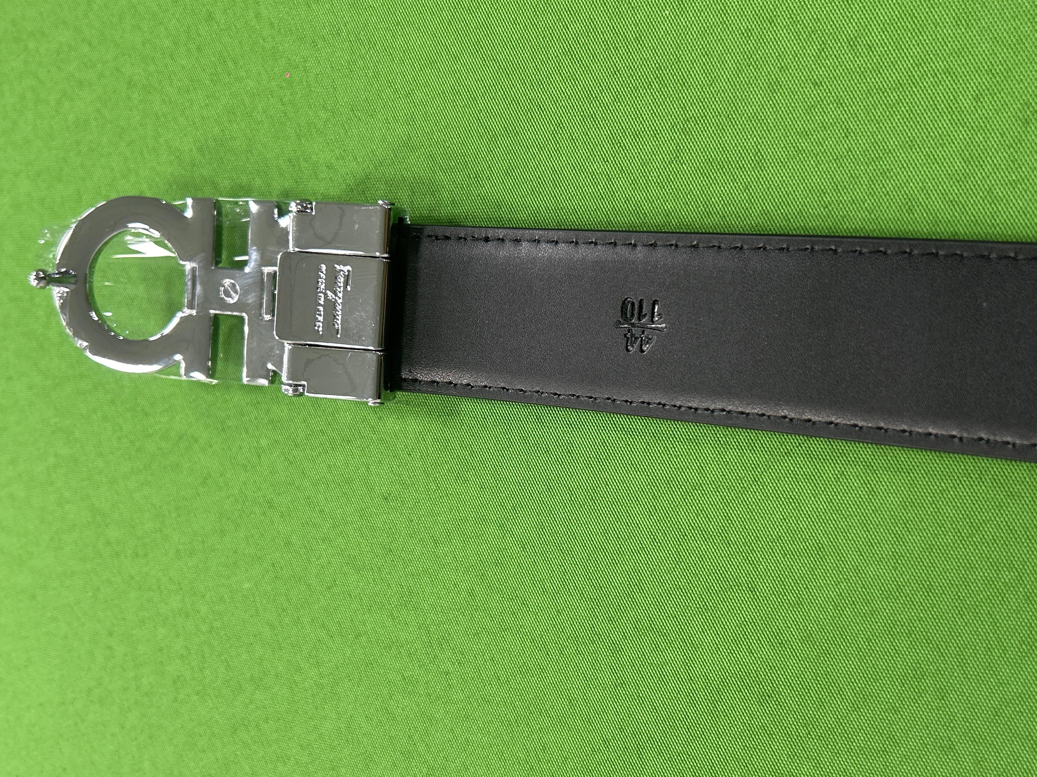 Foto QC 3 de Ferragamo Double Gancini Reversible Belt Black