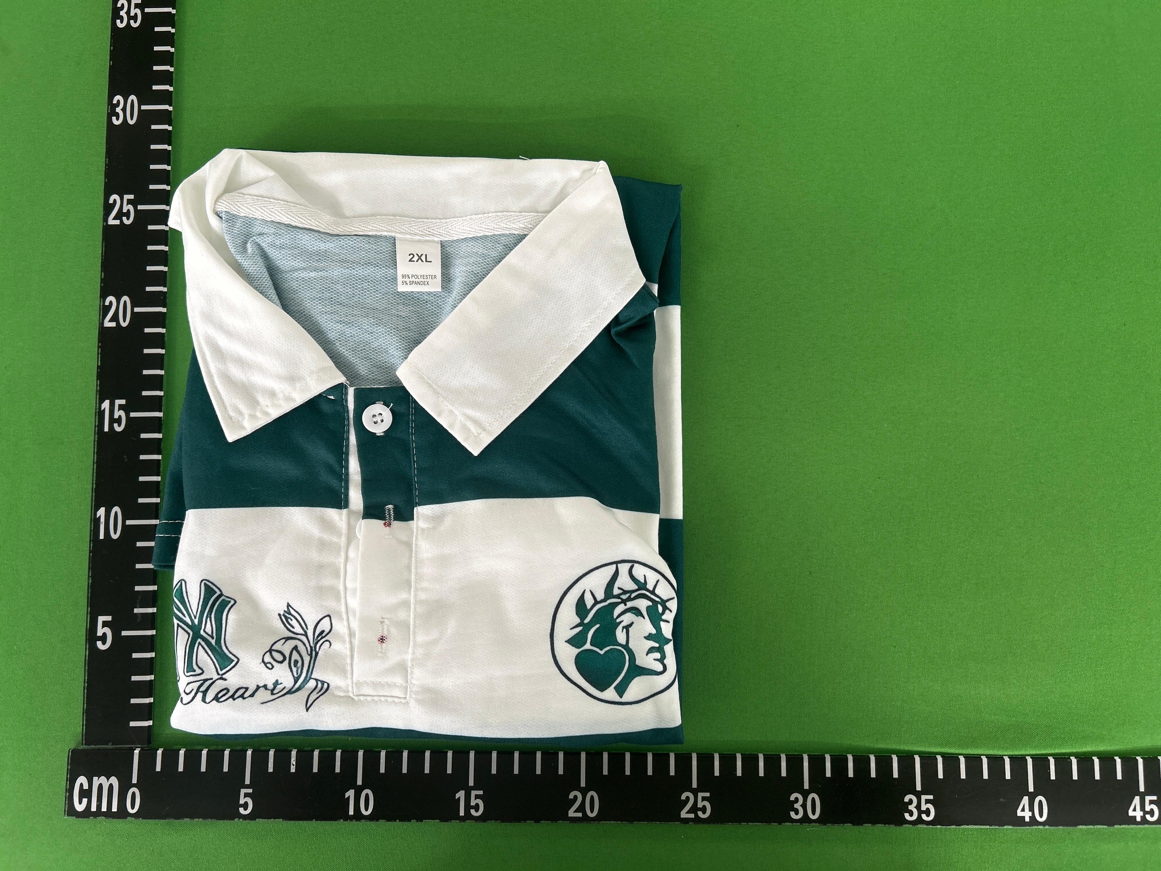 Foto QC 1 de Other Shirt Y2K 3D Print Striped NY Graphic Blue White