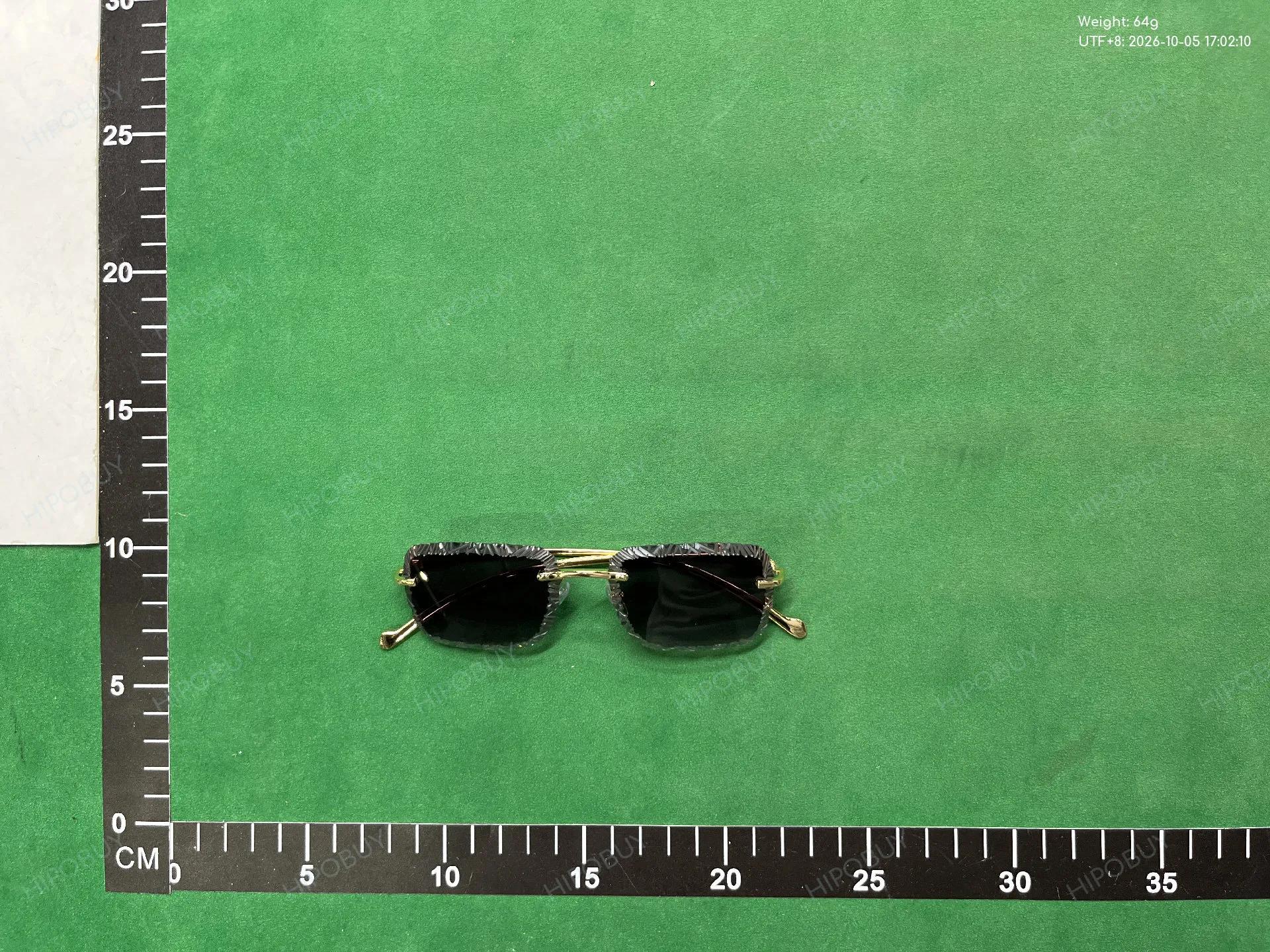 Foto QC 1 de Unbranded Square-Frame Rimless Metal Sunglasses Gold Blue