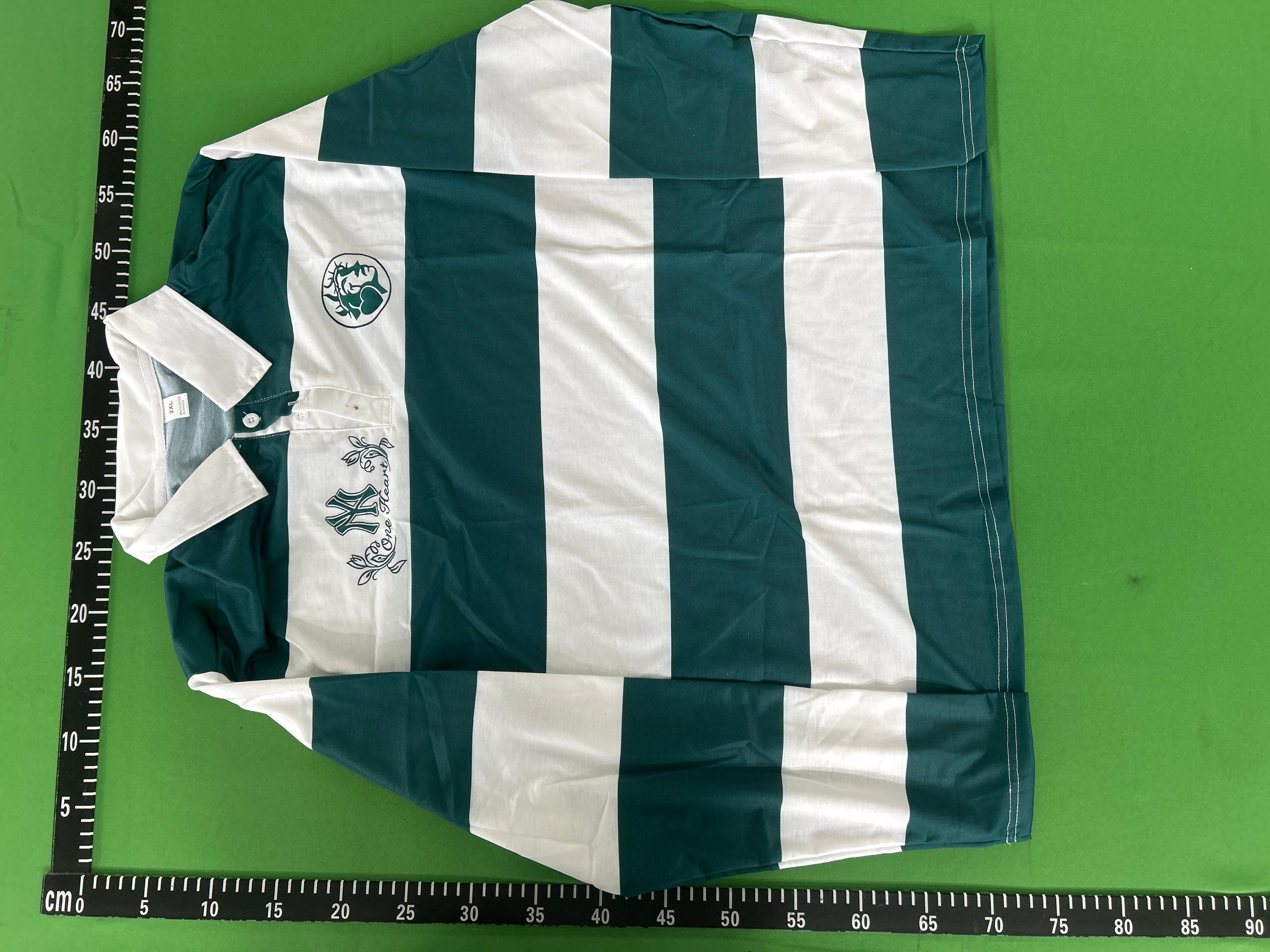 Foto QC 3 de Other Shirt Y2K 3D Print Striped NY Graphic Blue White