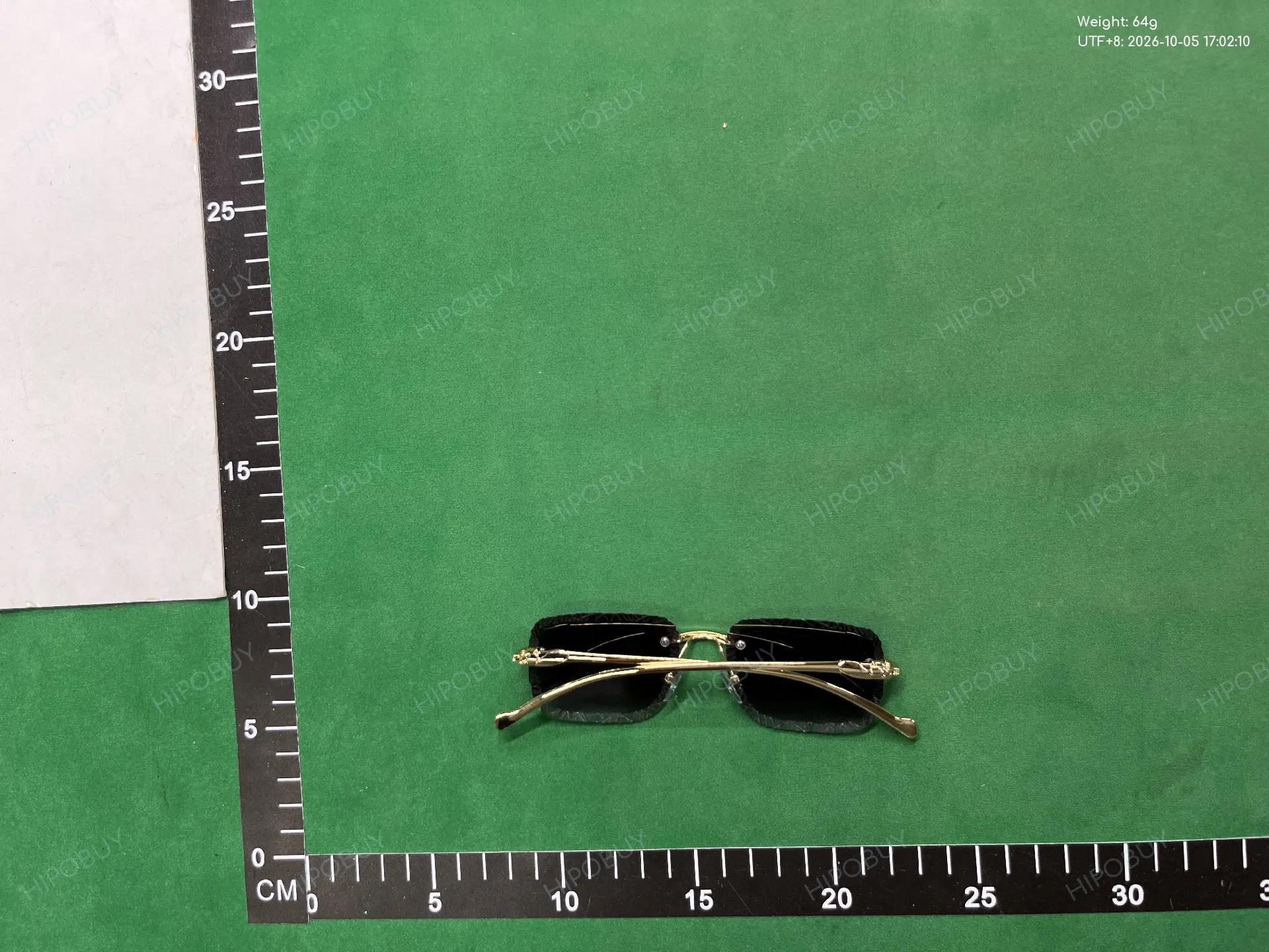 Foto QC 2 de Unbranded Square-Frame Rimless Metal Sunglasses Gold Blue