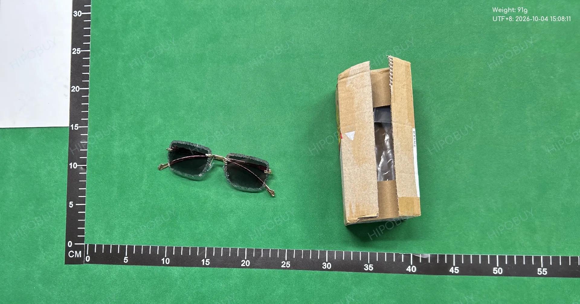 Foto QC 6 de Unbranded Square-Frame Rimless Metal Sunglasses Gold Blue