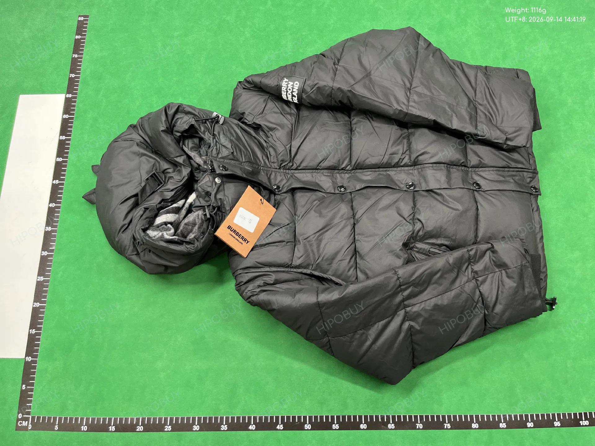 Foto QC 2 de Burberry Puffer Jacket Hooded Vintage Check Black