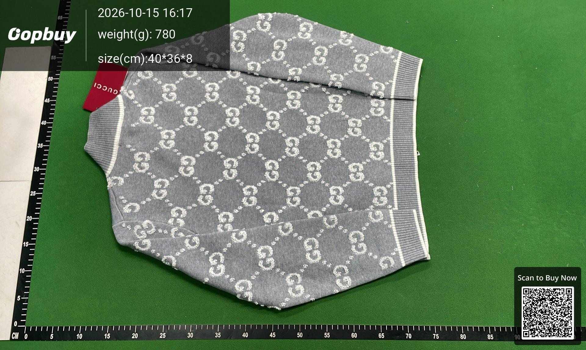 Foto QC 7 de Gucci Zip Sweater GG Monogram Knit Grey