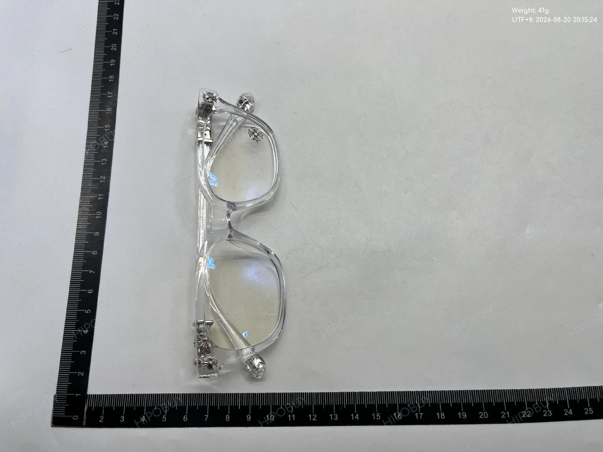 Foto QC 3 de Chrome Hearts Square-Frame Acetate Eyeglasses Black Gold (2273)