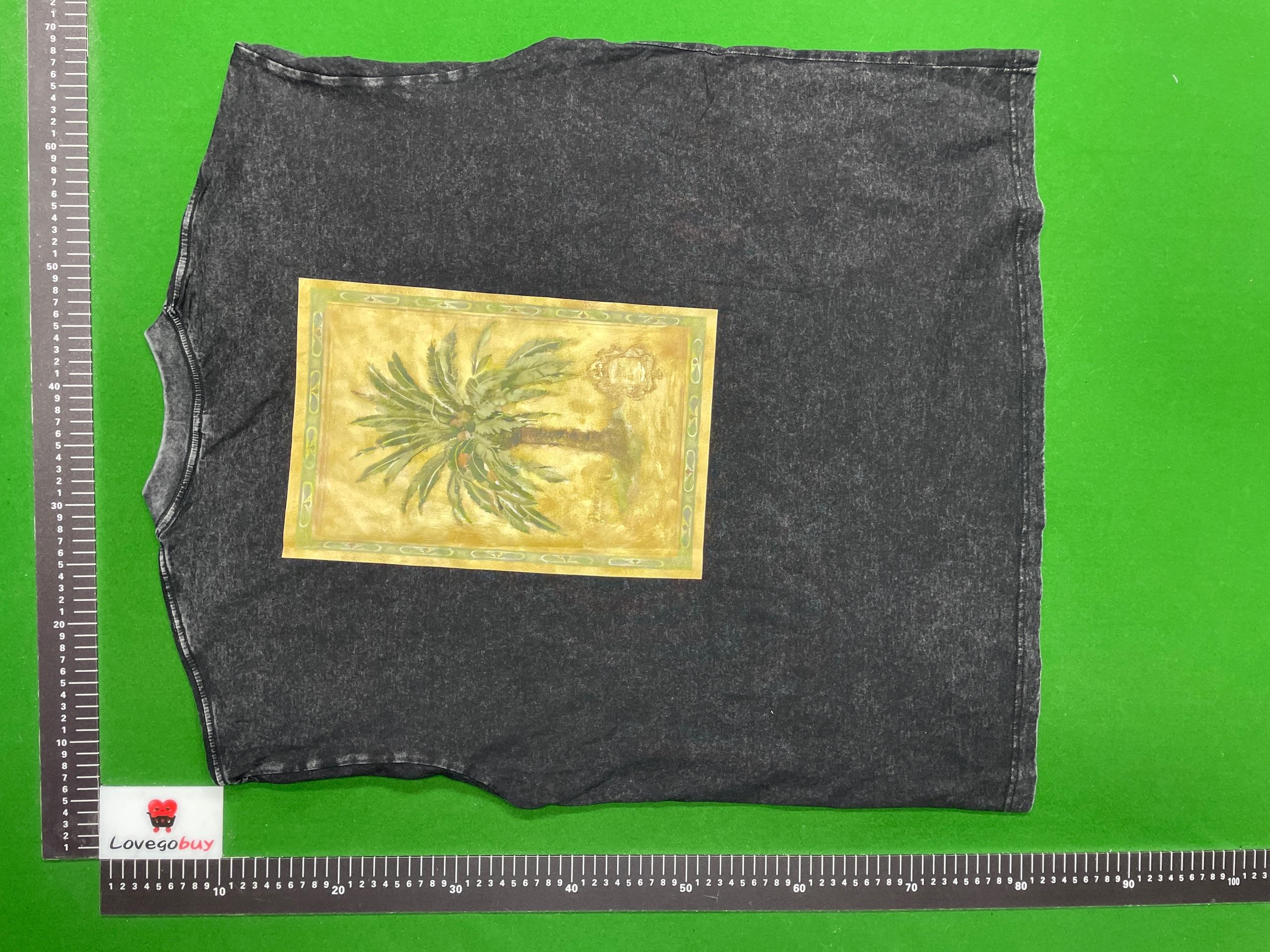 Foto QC 4 de Unbranded T-shirt Saudi Arabia +966 Sauditna Palm Tree Washed Black
