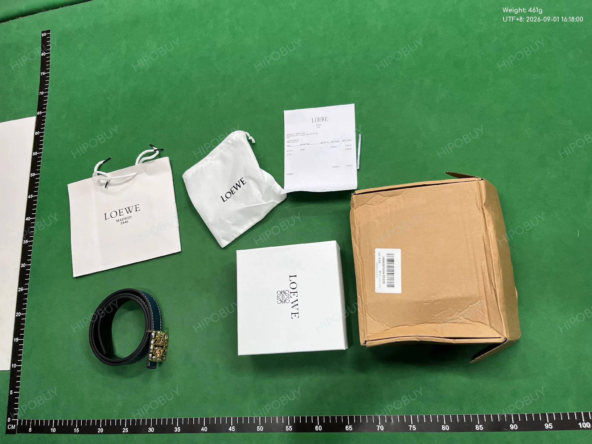 Foto QC 8 de Loewe Anagram Reversible Belt Tan Pebble Grain