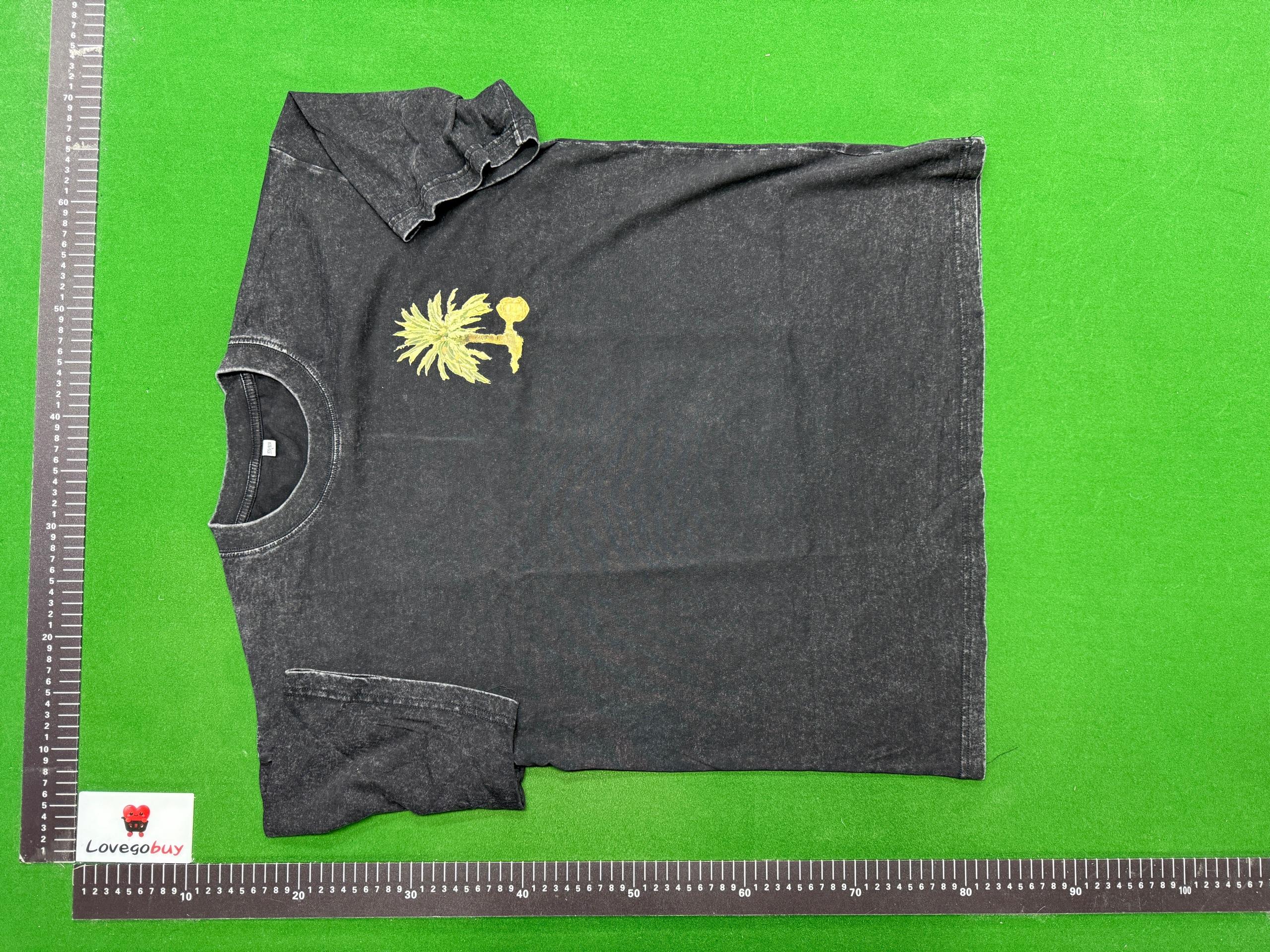 Foto QC 7 de Unbranded T-shirt Saudi Arabia +966 Sauditna Palm Tree Washed Black