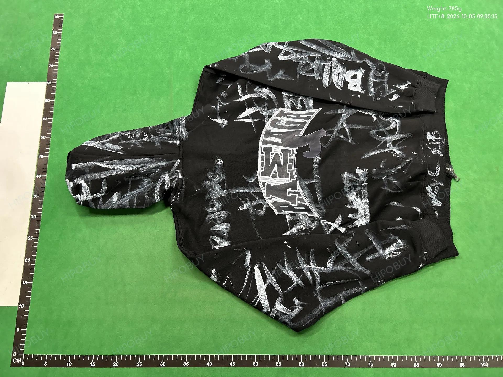 Foto QC 3 de Balenciaga Soccer Zip-up Jacket Hand-painted Graffiti Black