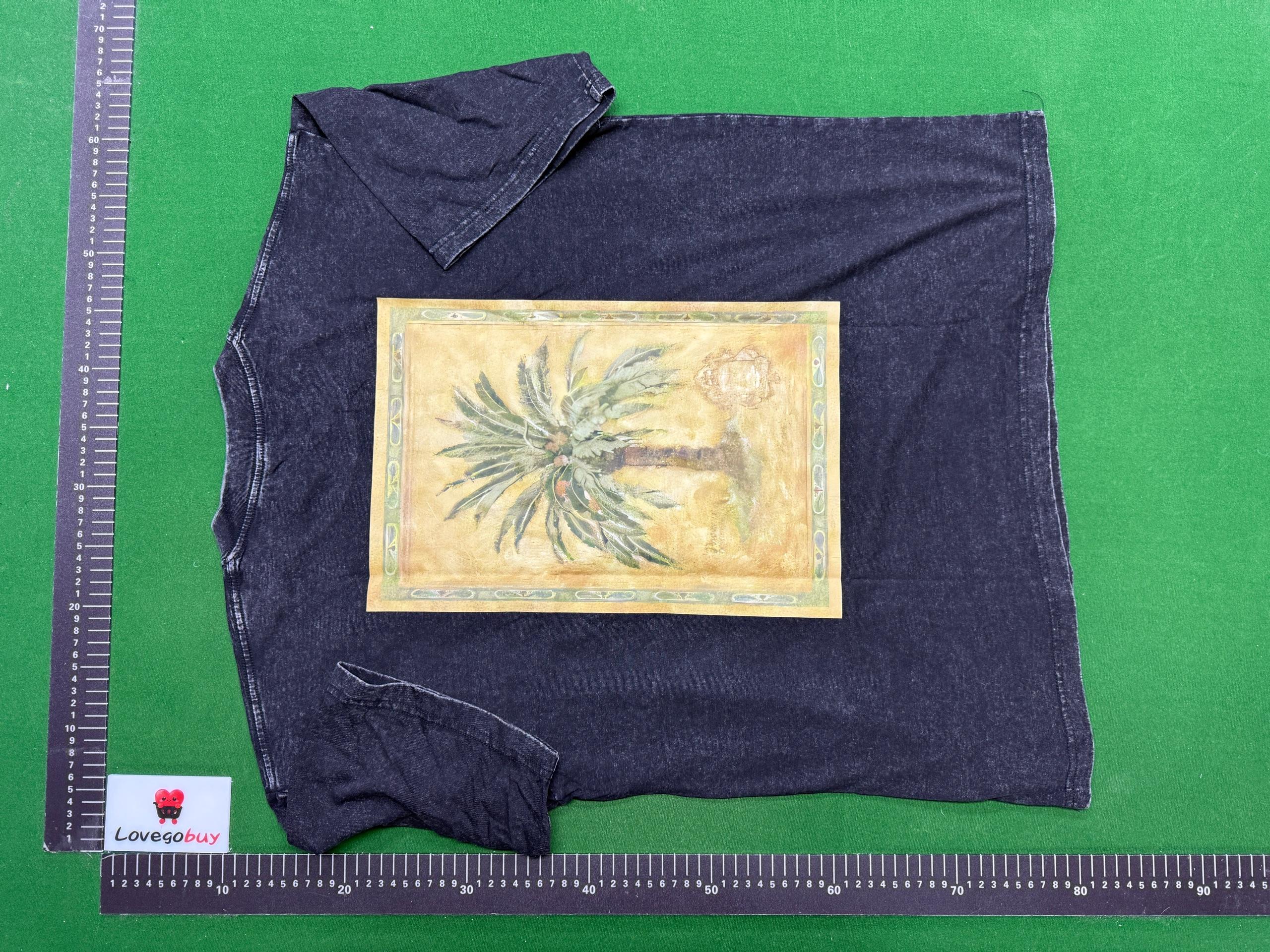 Foto QC 8 de Unbranded T-shirt Saudi Arabia +966 Sauditna Palm Tree Washed Black