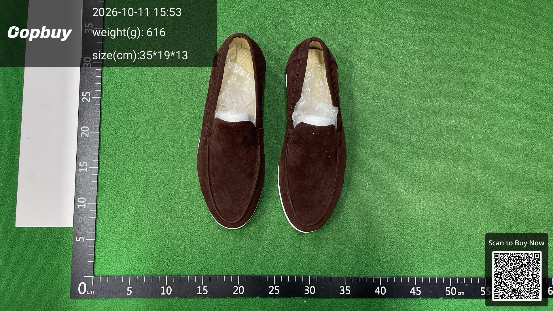 Foto QC 6 de Loro Piana Summer Walk Suede Loafers Black
