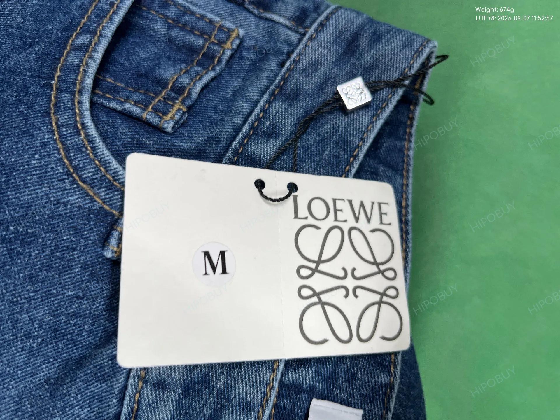 Foto QC 5 de Loewe Jeans Anagram Embroidered Wide Leg Blue