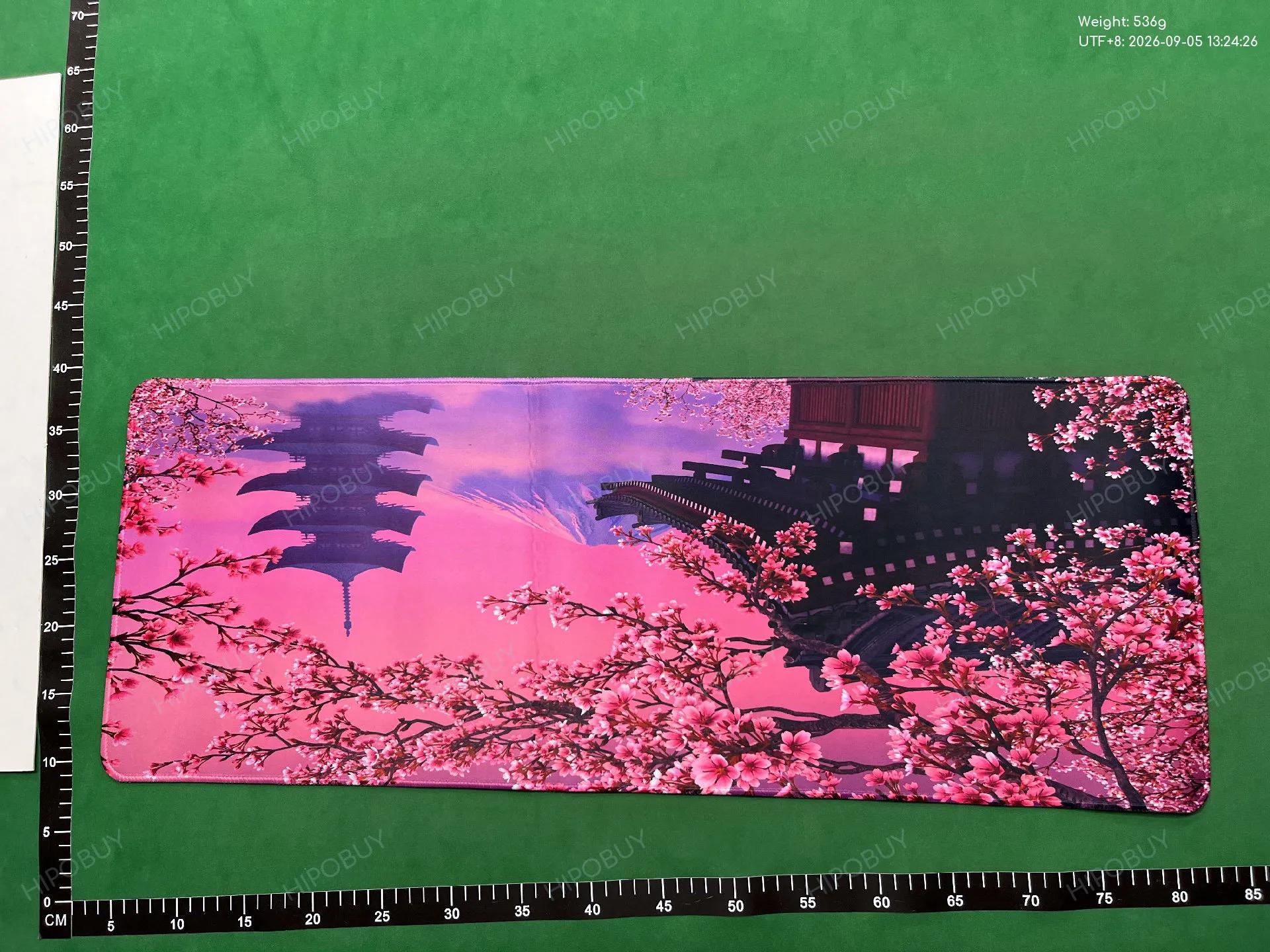 Foto QC 3 de Unbranded Ink Wash Cherry Blossom Desk Mat Large White/Pink