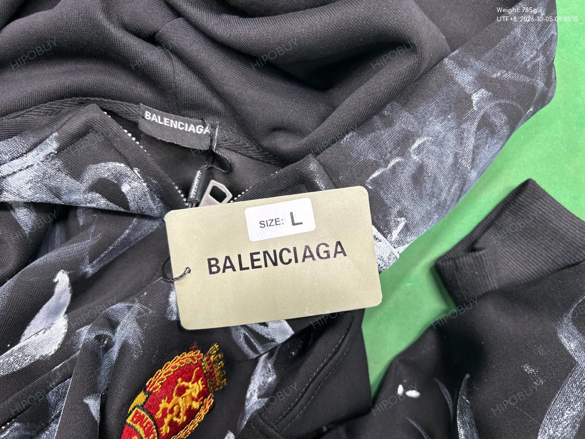 Foto QC 1 de Balenciaga Soccer Zip-up Jacket Hand-painted Graffiti Black