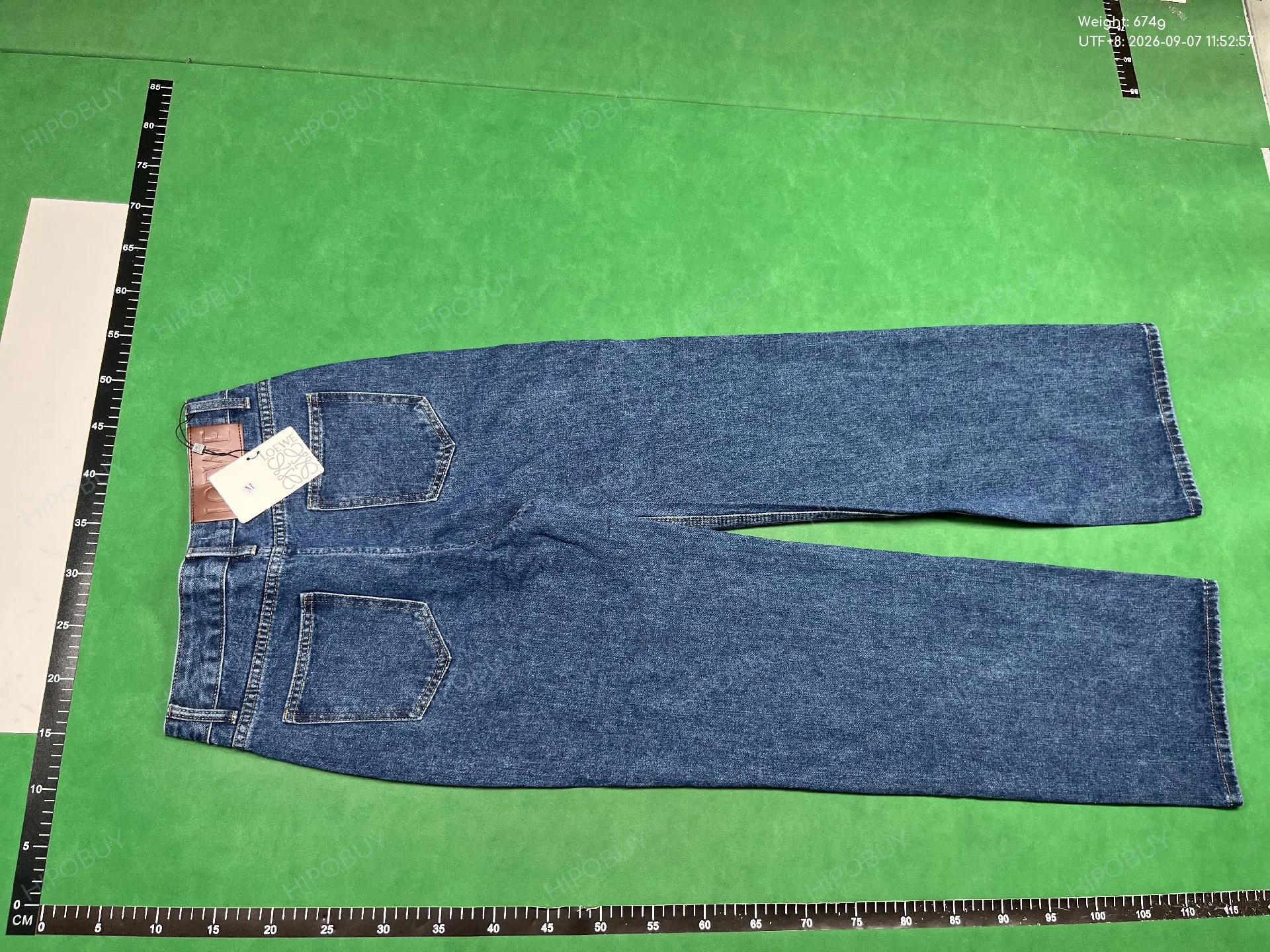Foto QC 7 de Loewe Jeans Anagram Embroidered Wide Leg Blue