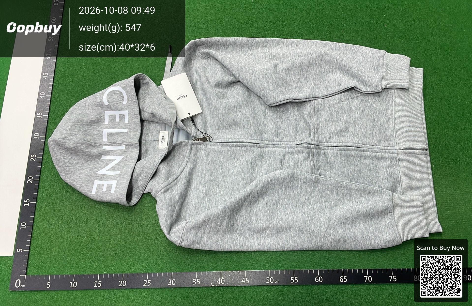 Foto QC 2 de Celine Hoodie Logo Grey