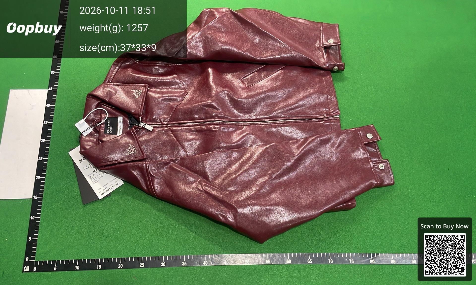 Foto QC 2 de Enfants Riches Déprimés SS23 Leather Jacket Western Burgundy