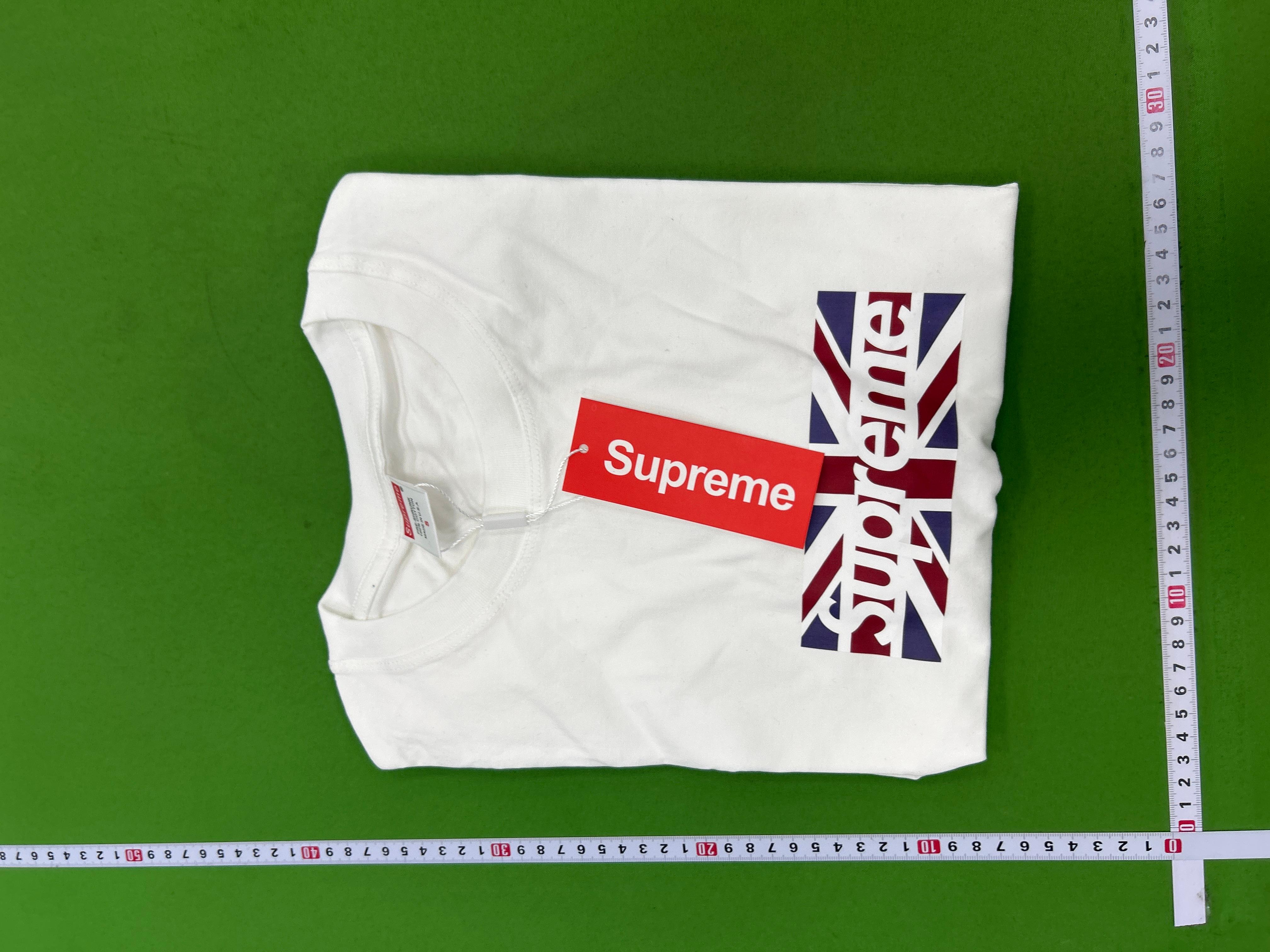 Foto QC 5 de Supreme American Flag Box Logo T-shirt Grey