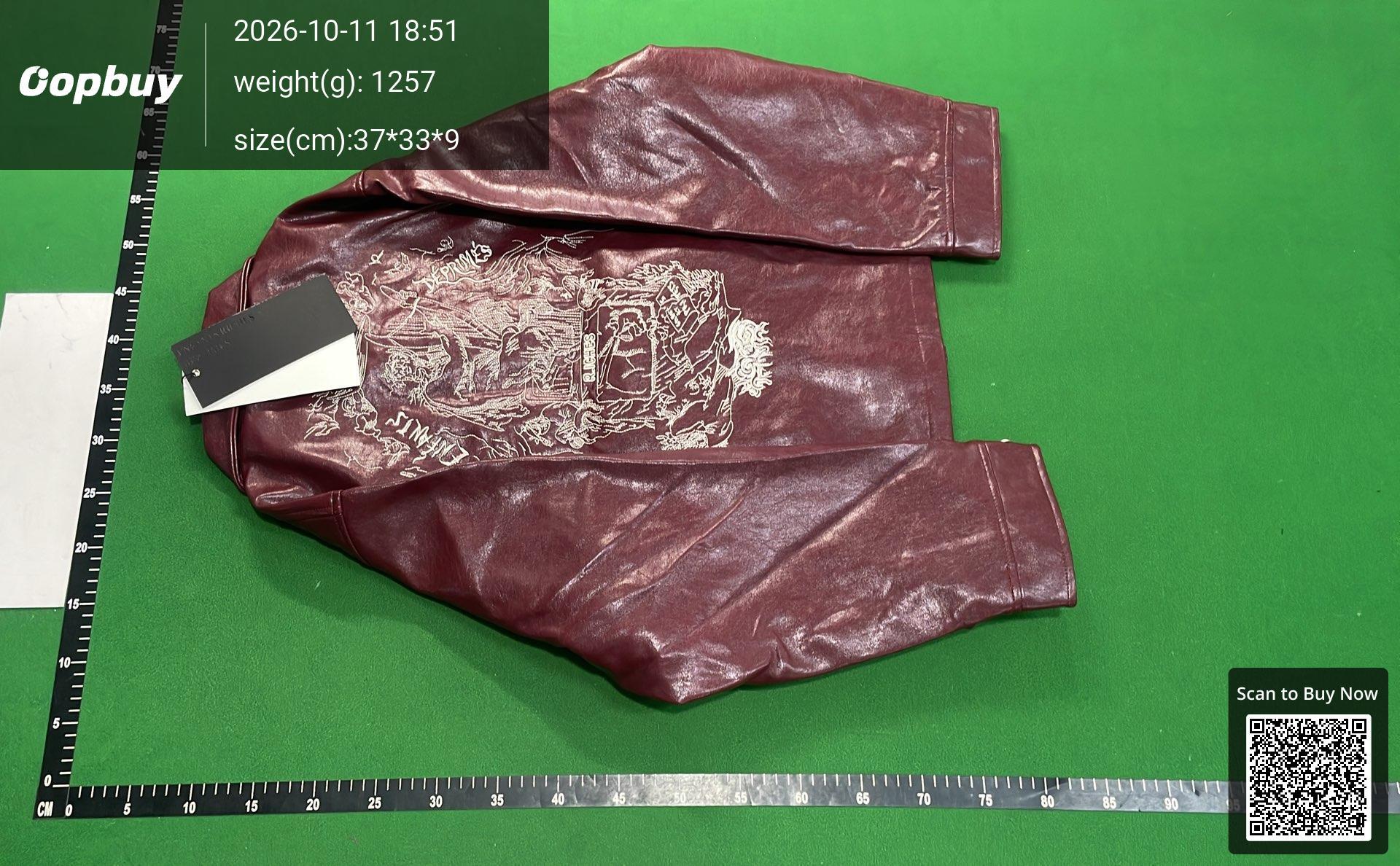 Foto QC 3 de Enfants Riches Déprimés SS23 Leather Jacket Western Burgundy
