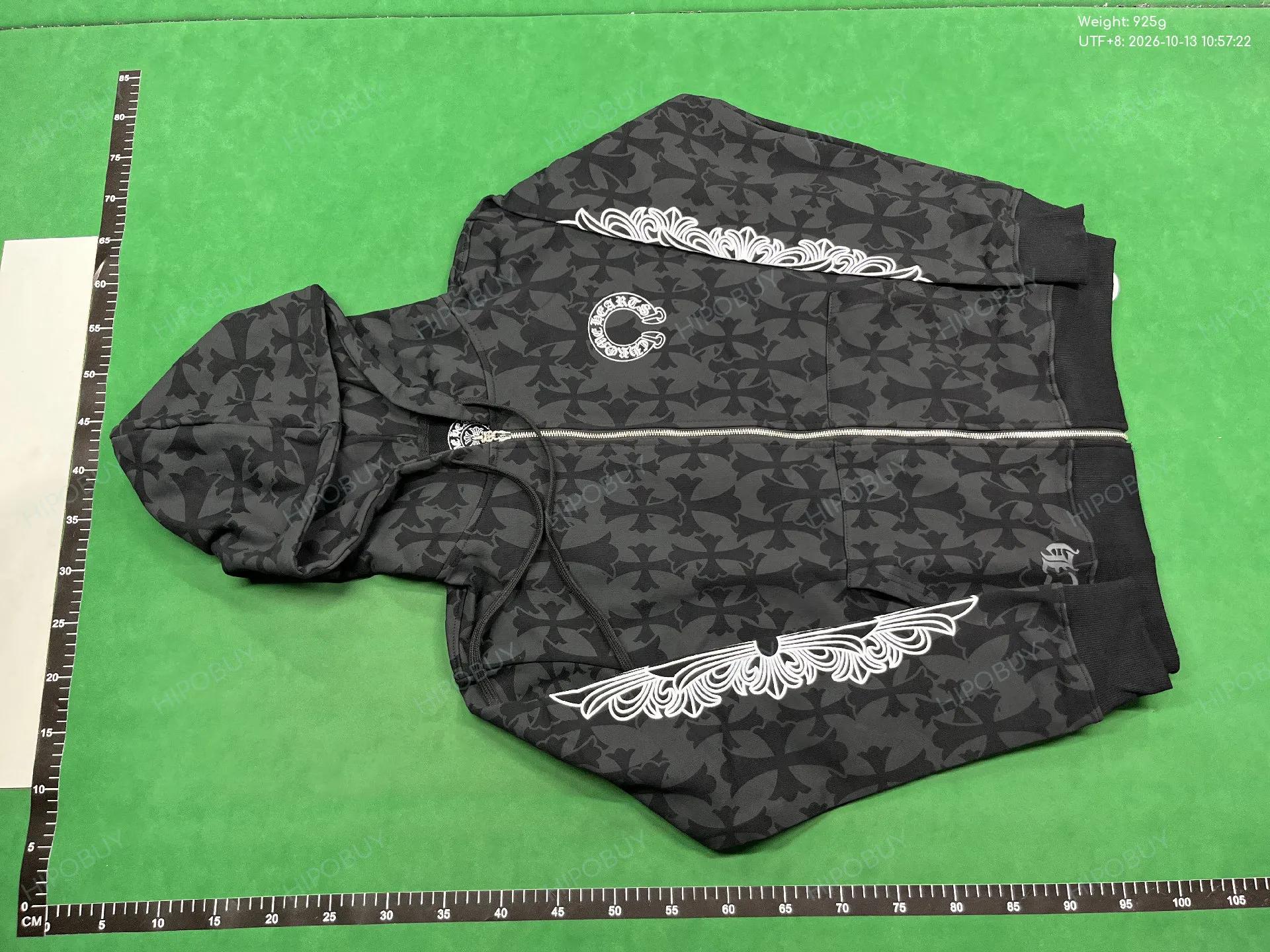 Foto QC 6 de Chrome Hearts Zip Sweater Horseshoe Floral Print Cotton Black
