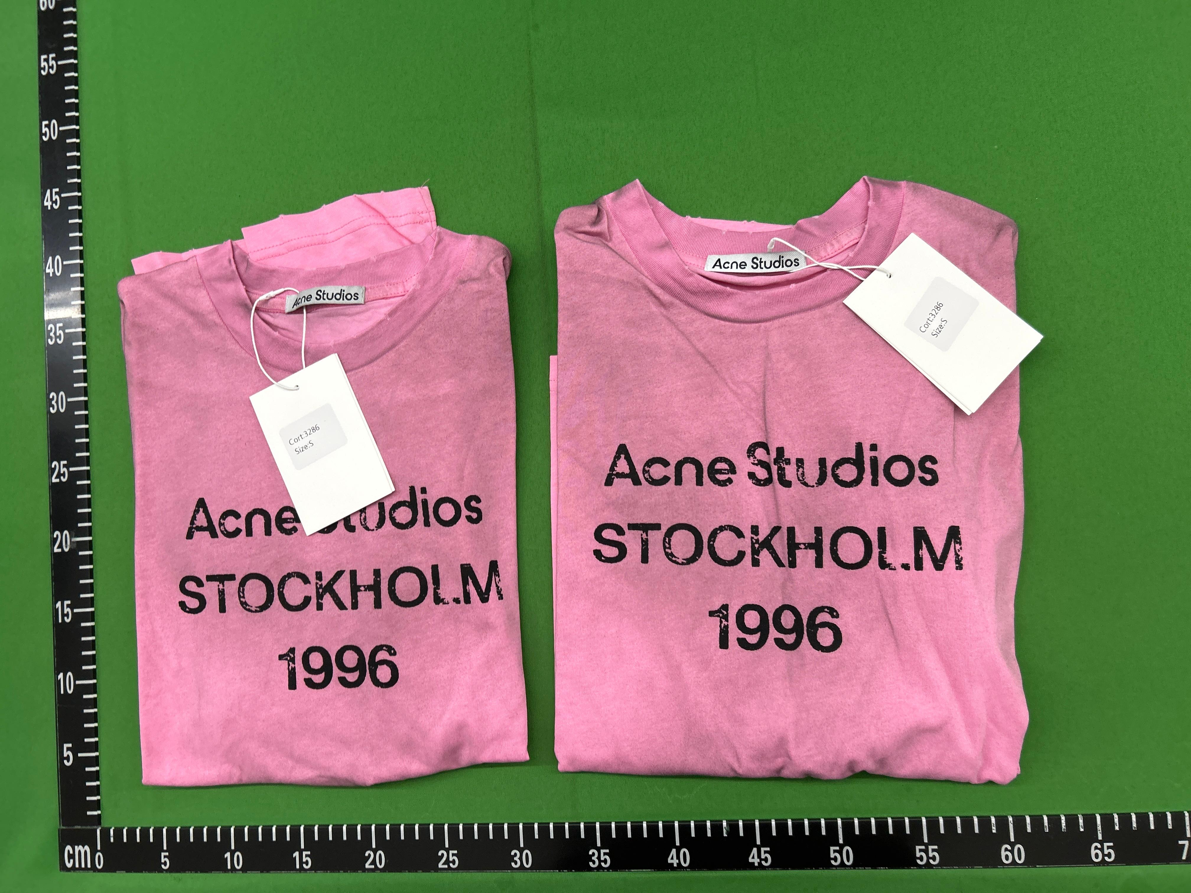 Foto QC 5 de Acne Studios T-shirt Sprayed Stockholm 1996 Logo Olive Green
