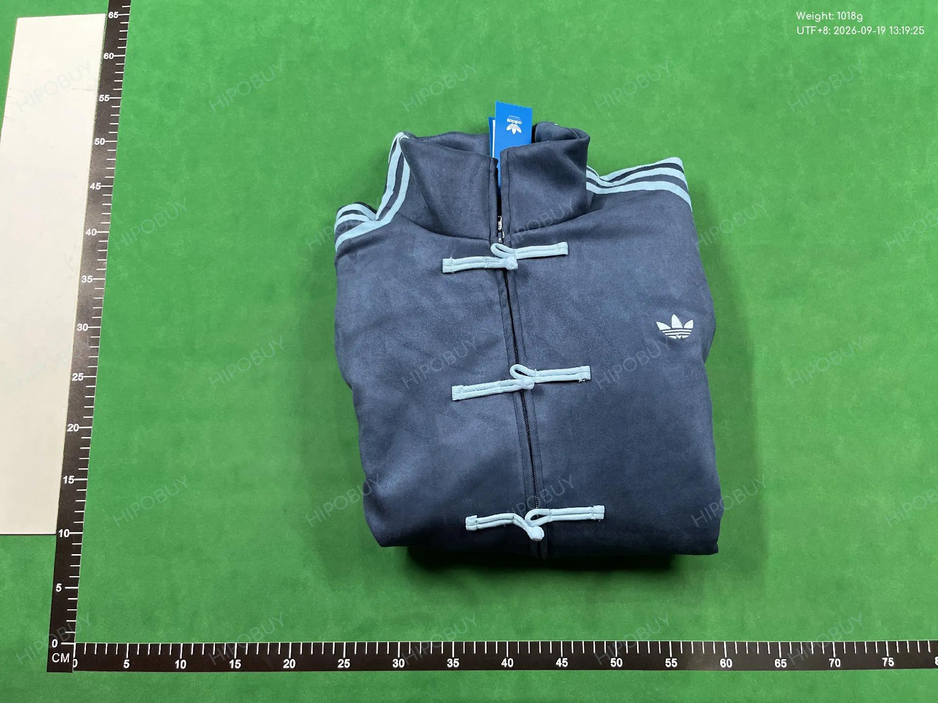 Foto QC 8 de Other Stand Collar Jacket Chinese Style Frog Button Suede Blue